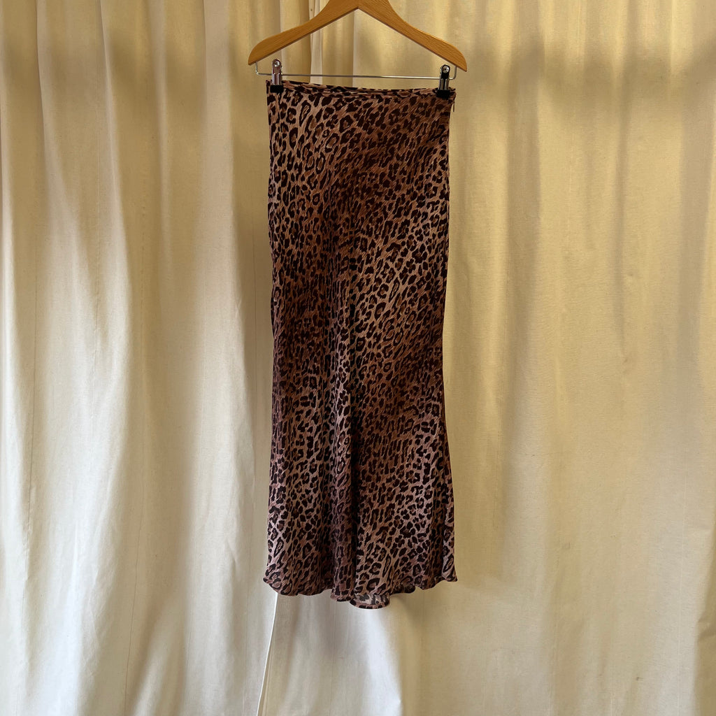 Rixo leoprd print silk maxi skirt