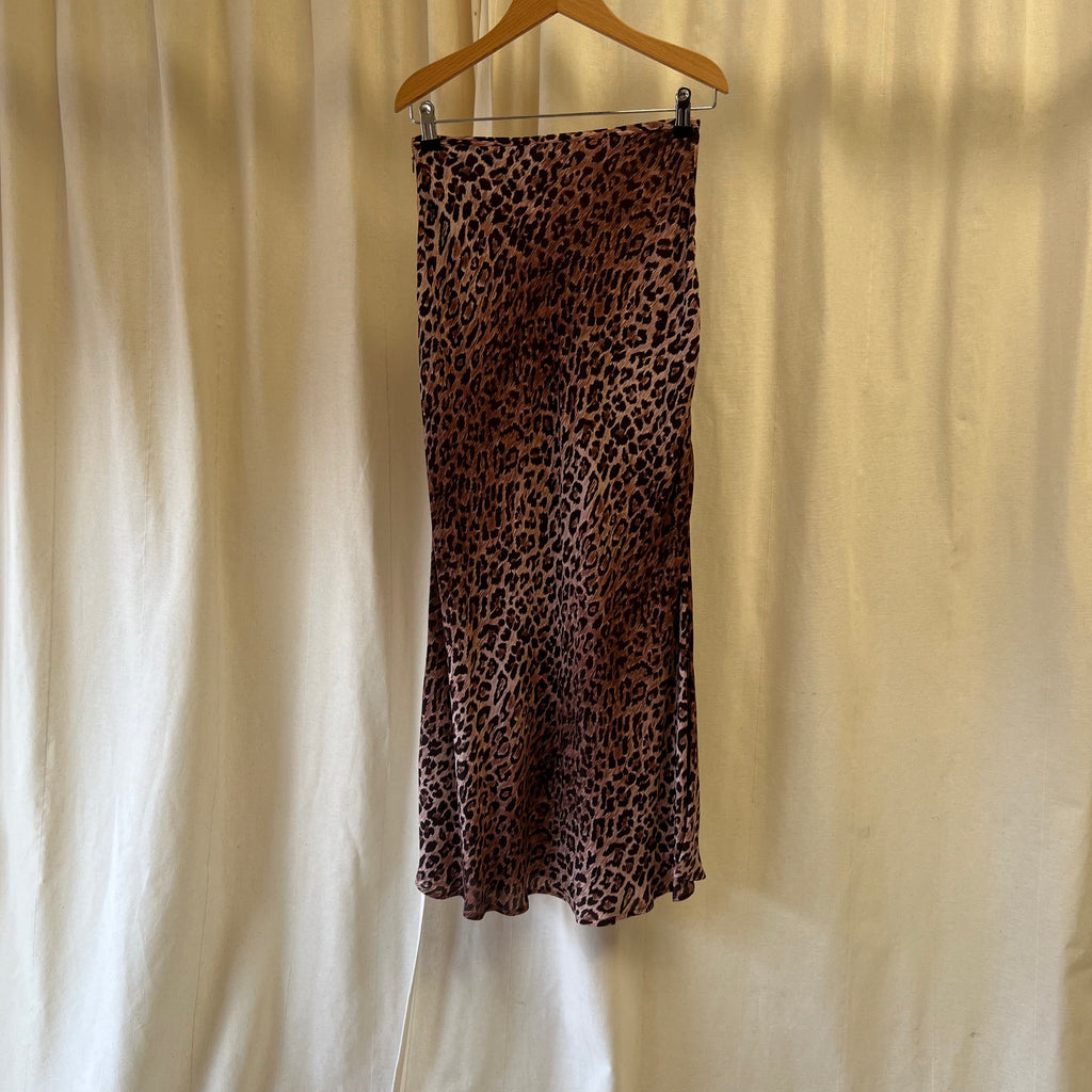 Rixo leoprd print silk maxi skirt
