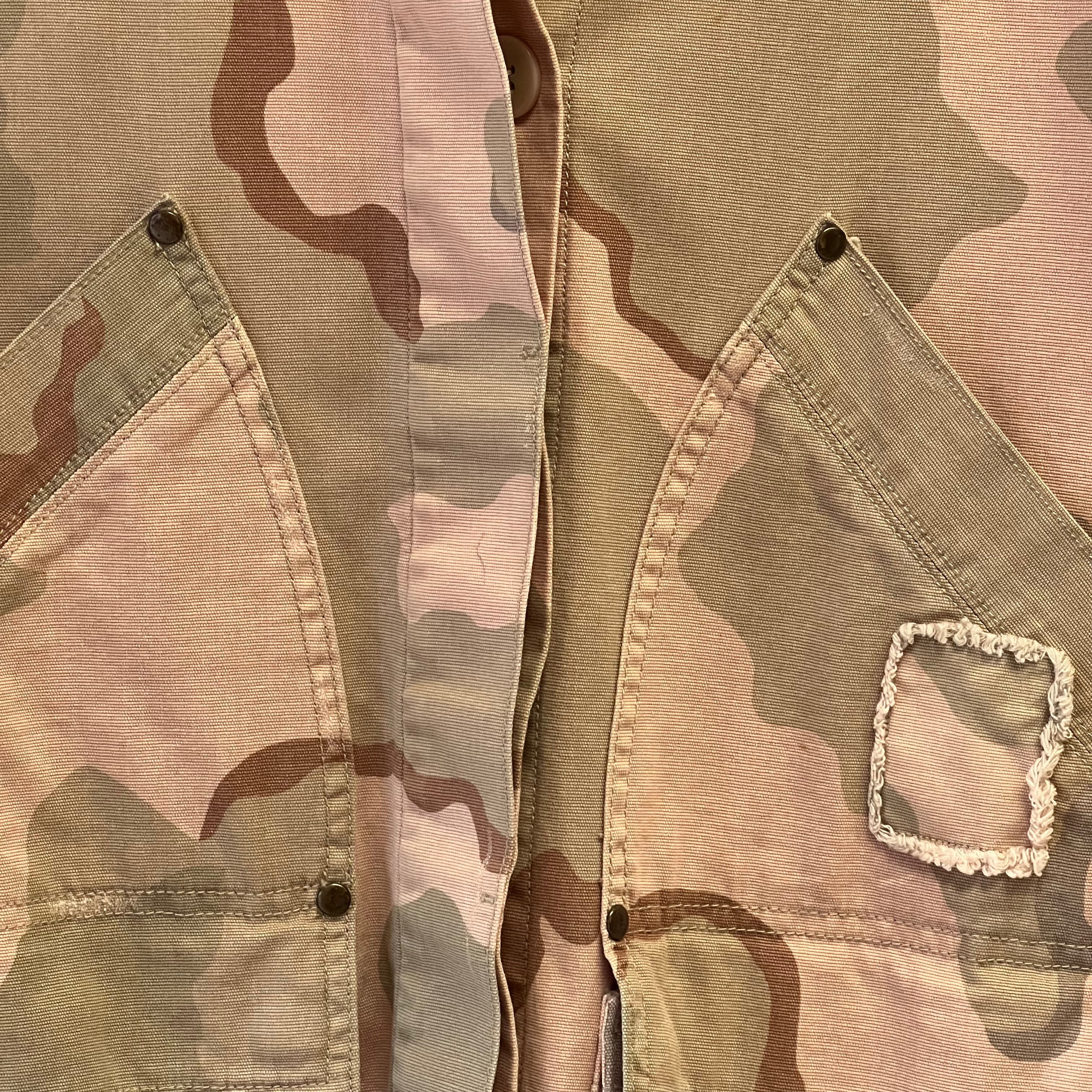 Anthropologie pink camoflage shirt jacket