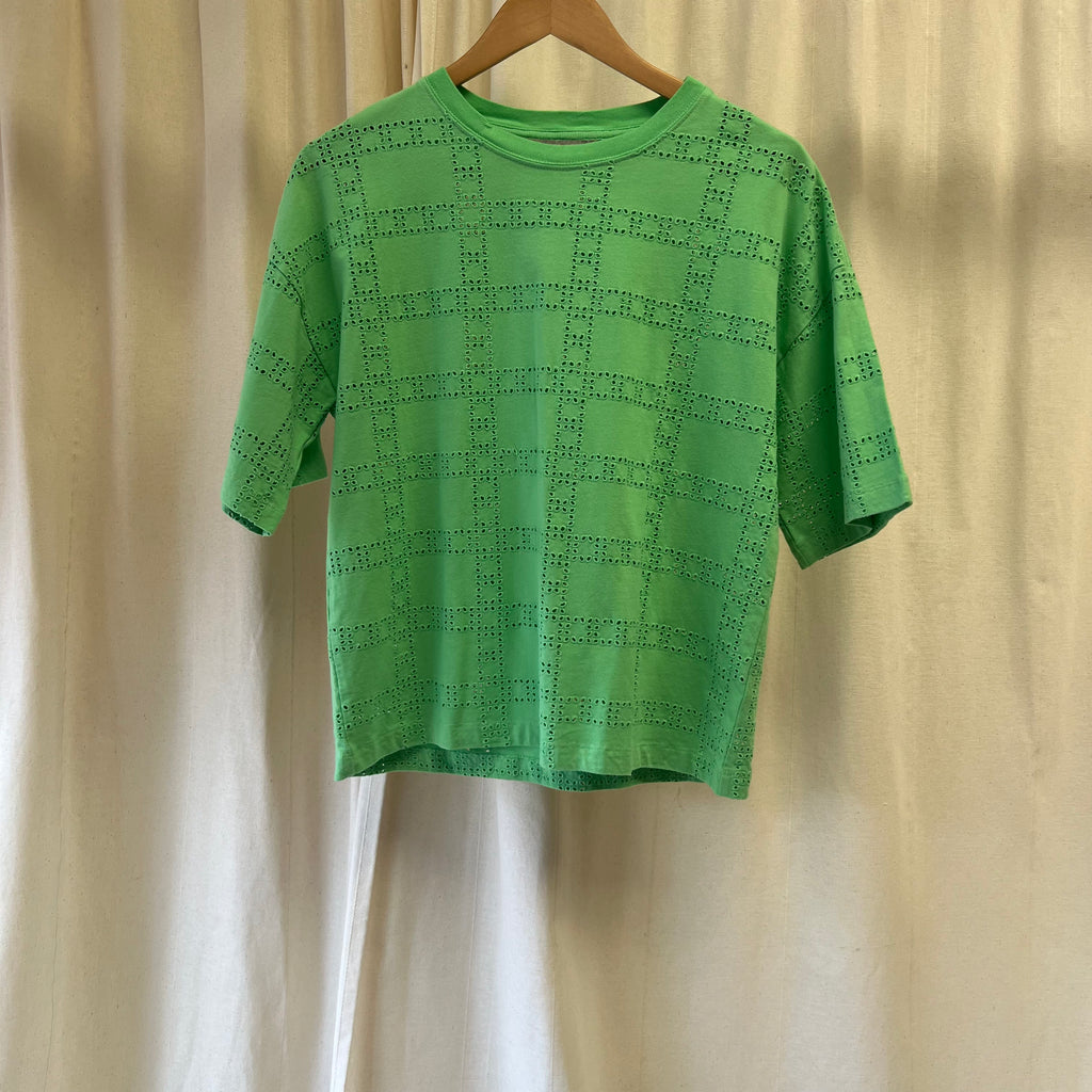 Oliver Bonas green broderie anglaise t-shirt