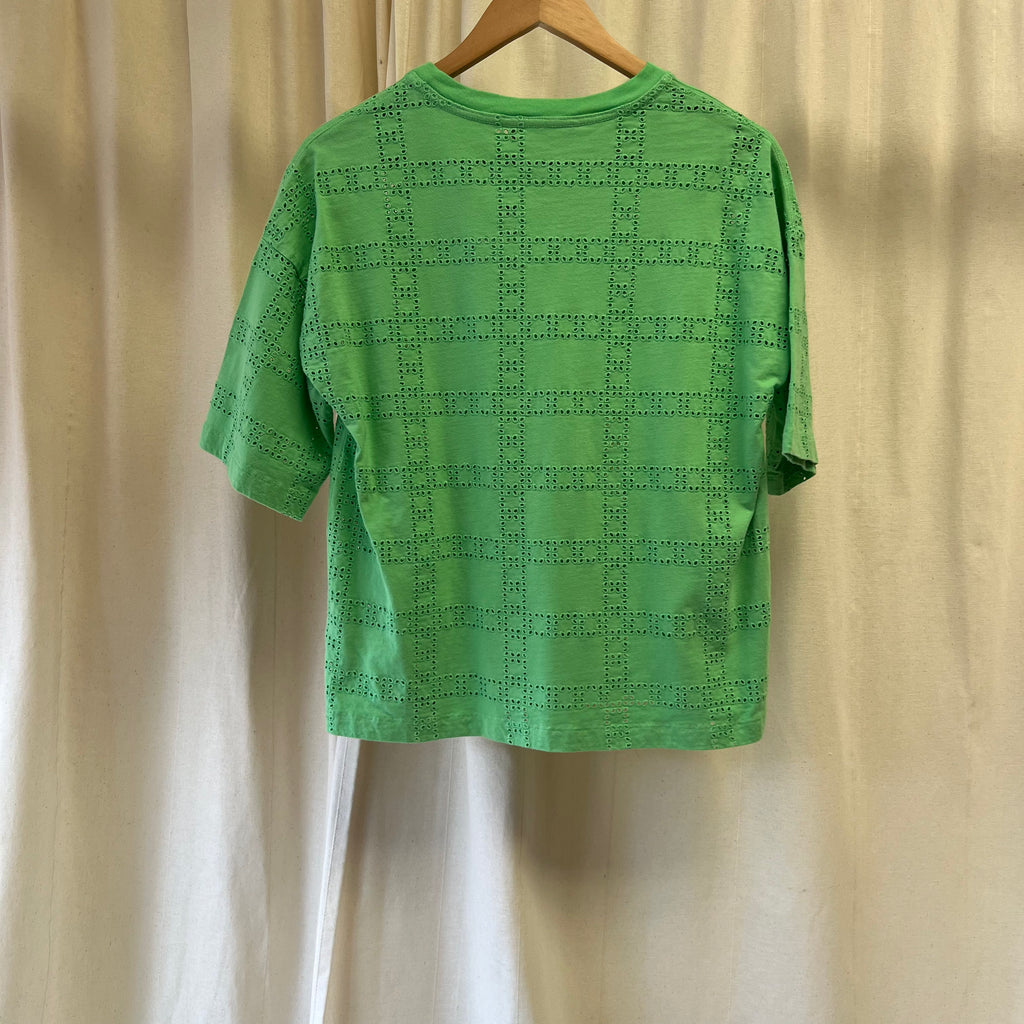 Oliver Bonas green broderie anglaise t-shirt