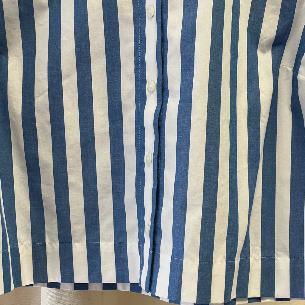 Sézane white and blue striped sleeveless shirt and trouser co-ord
