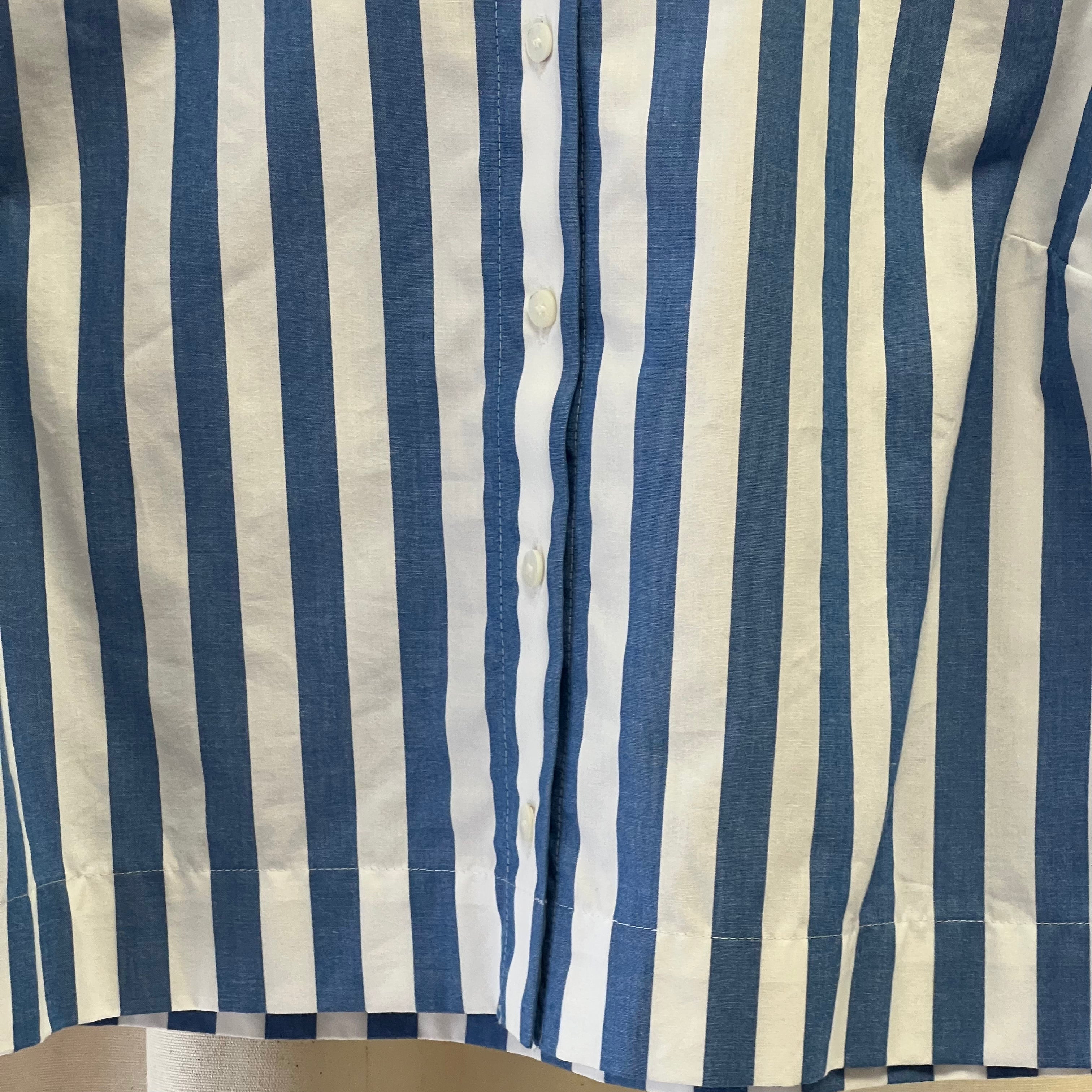 Sézane white and blue striped sleeveless shirt and trouser co-ord