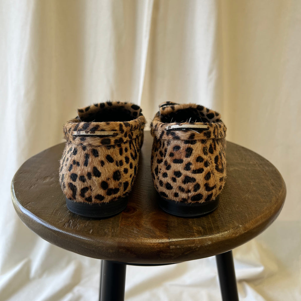 Mint Velvet leopard print horse hair brogues