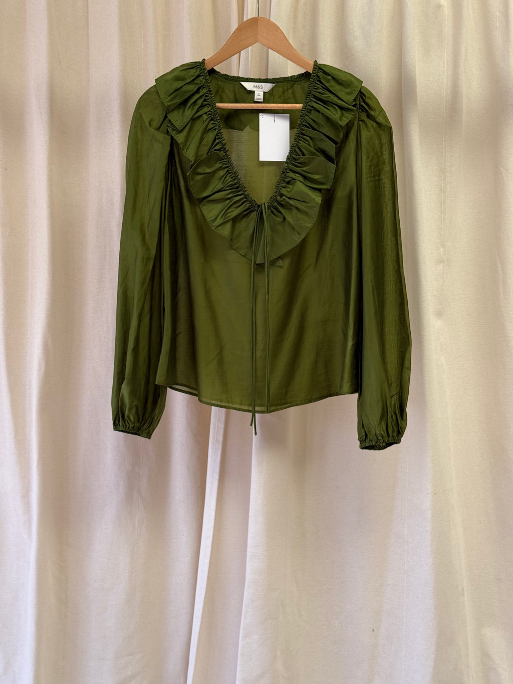 M&S Frill Blouse in Green