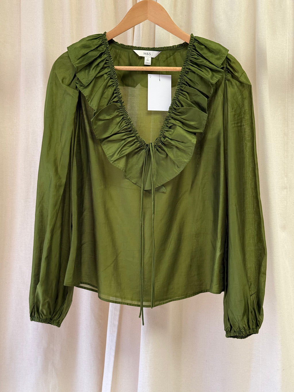 M&S Frill Blouse in Green