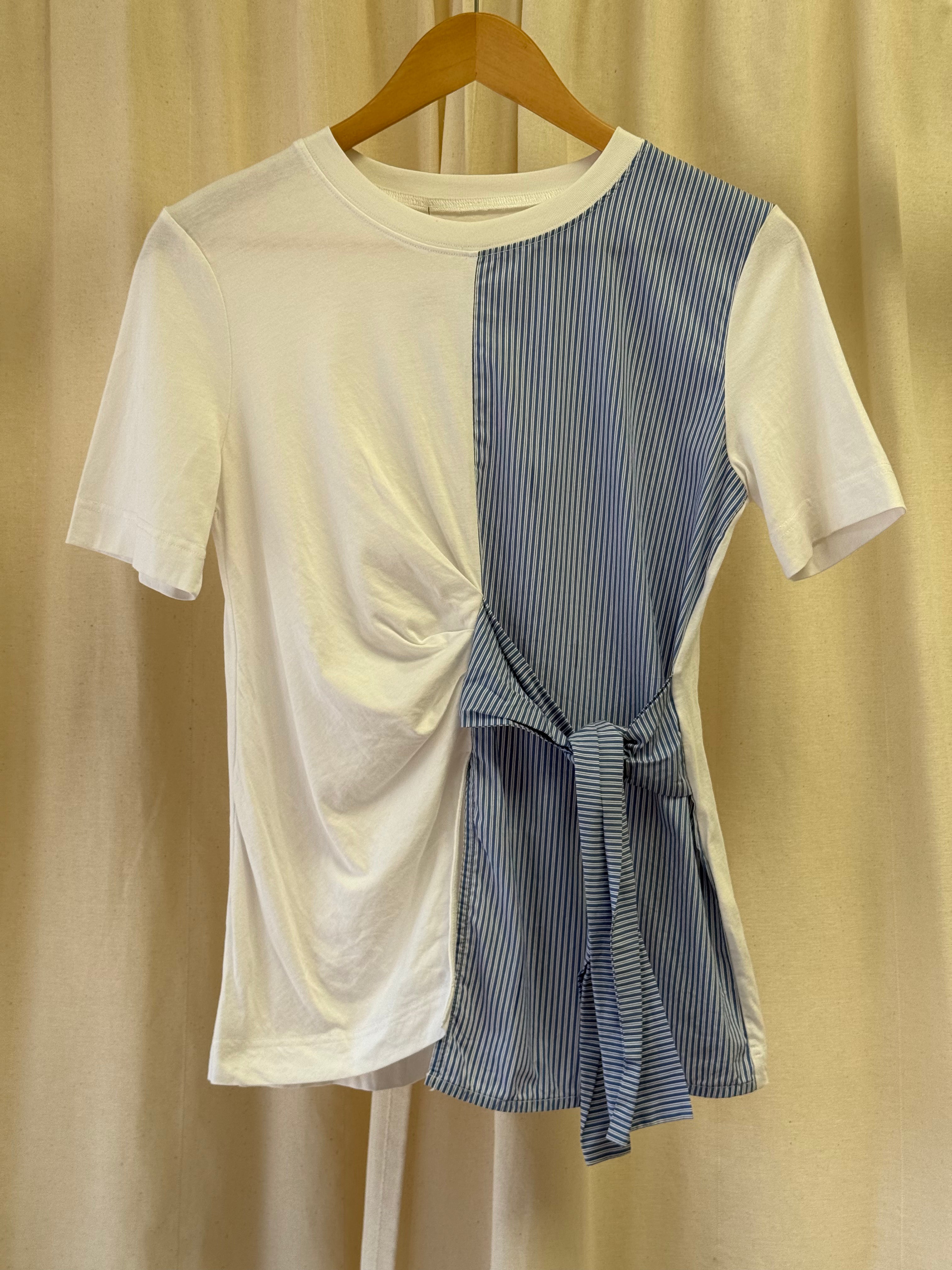 White and Blue Stripe Tshirt