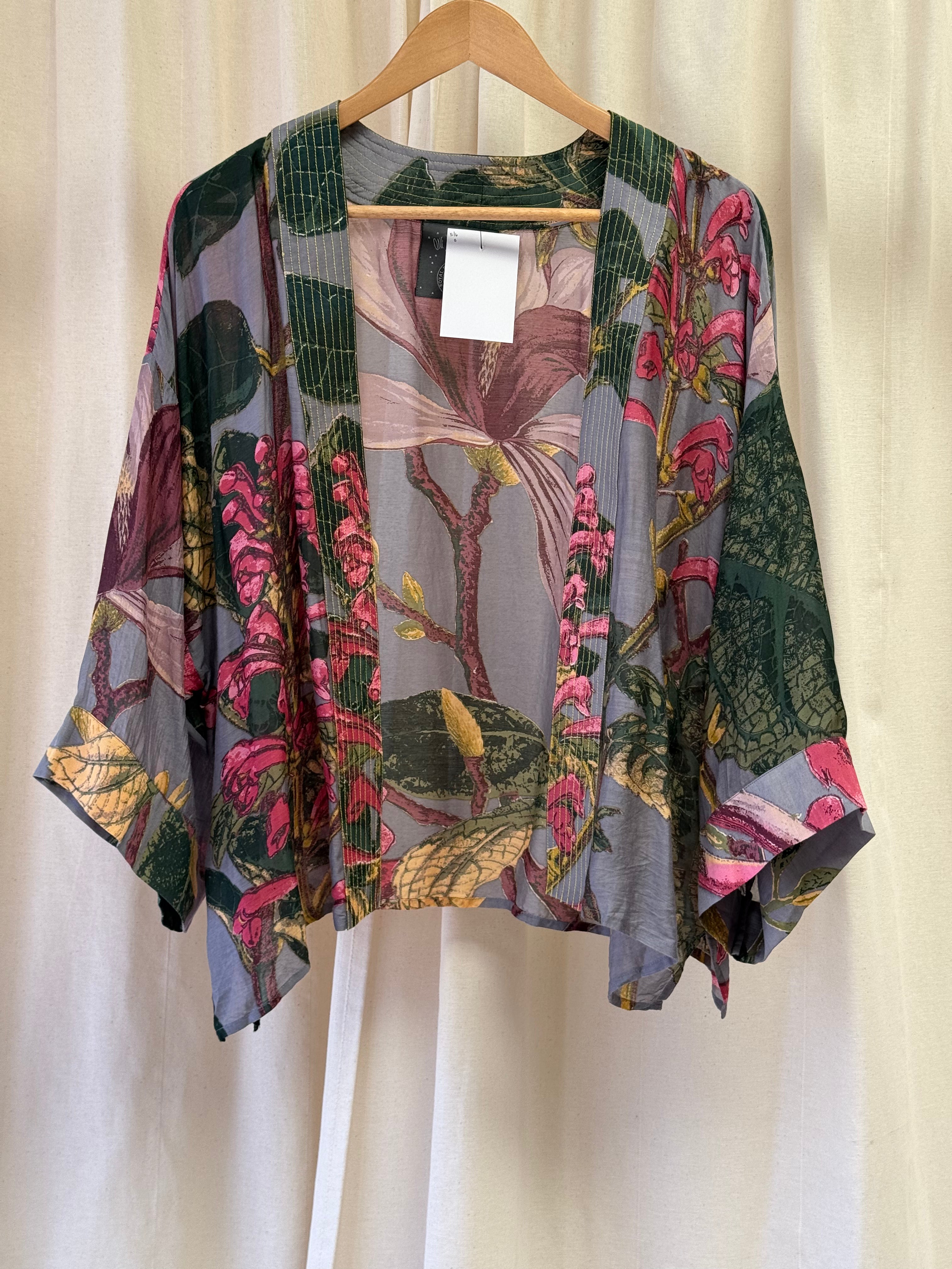 One Hundred Stars Kew Magnolia Grey Kimono
