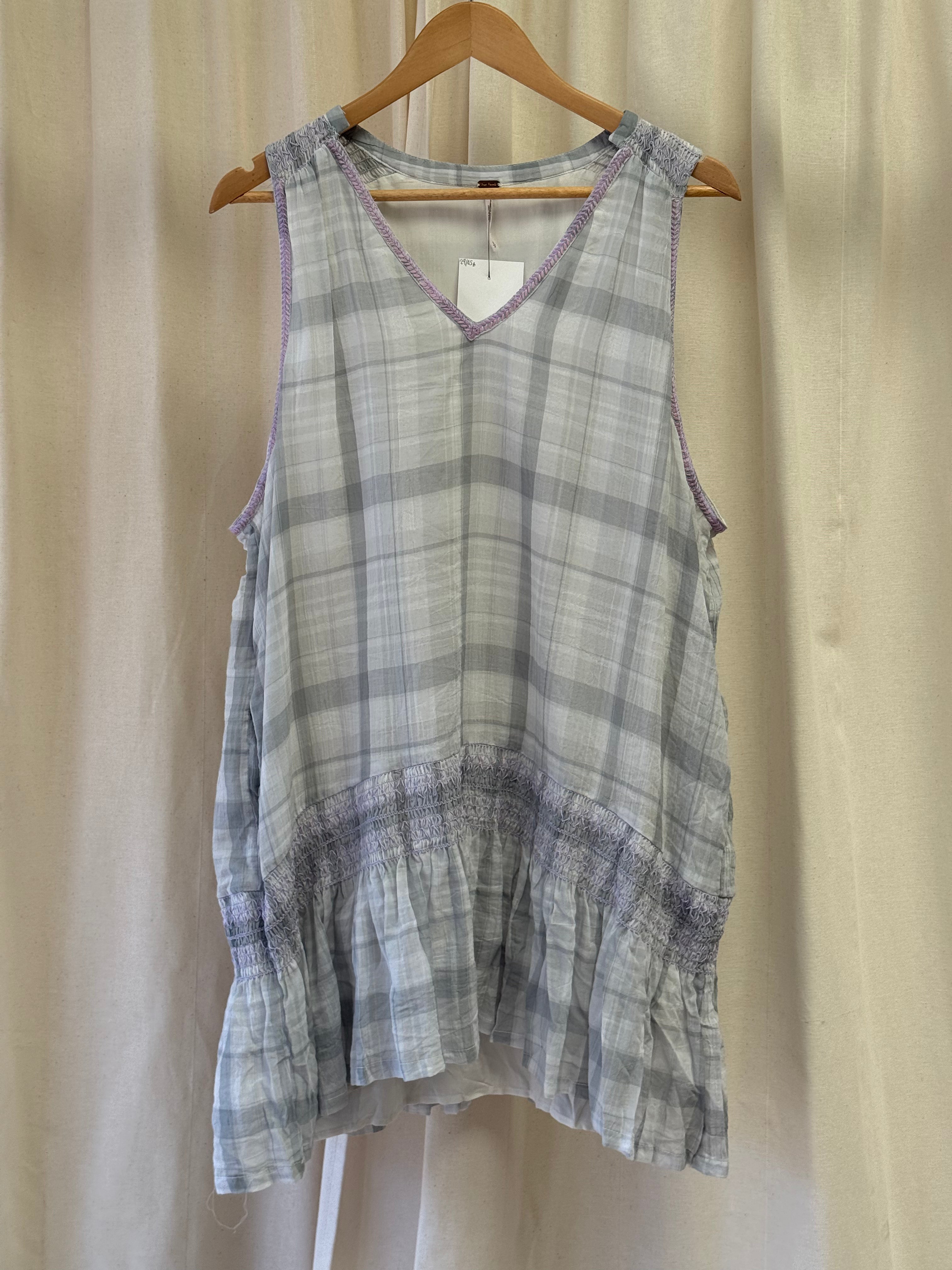 Free People Run With Me Plaid Tunic