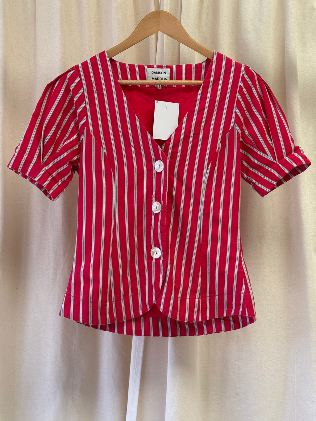 Damson Madder Shell Stripe-Print Cotton Blouse