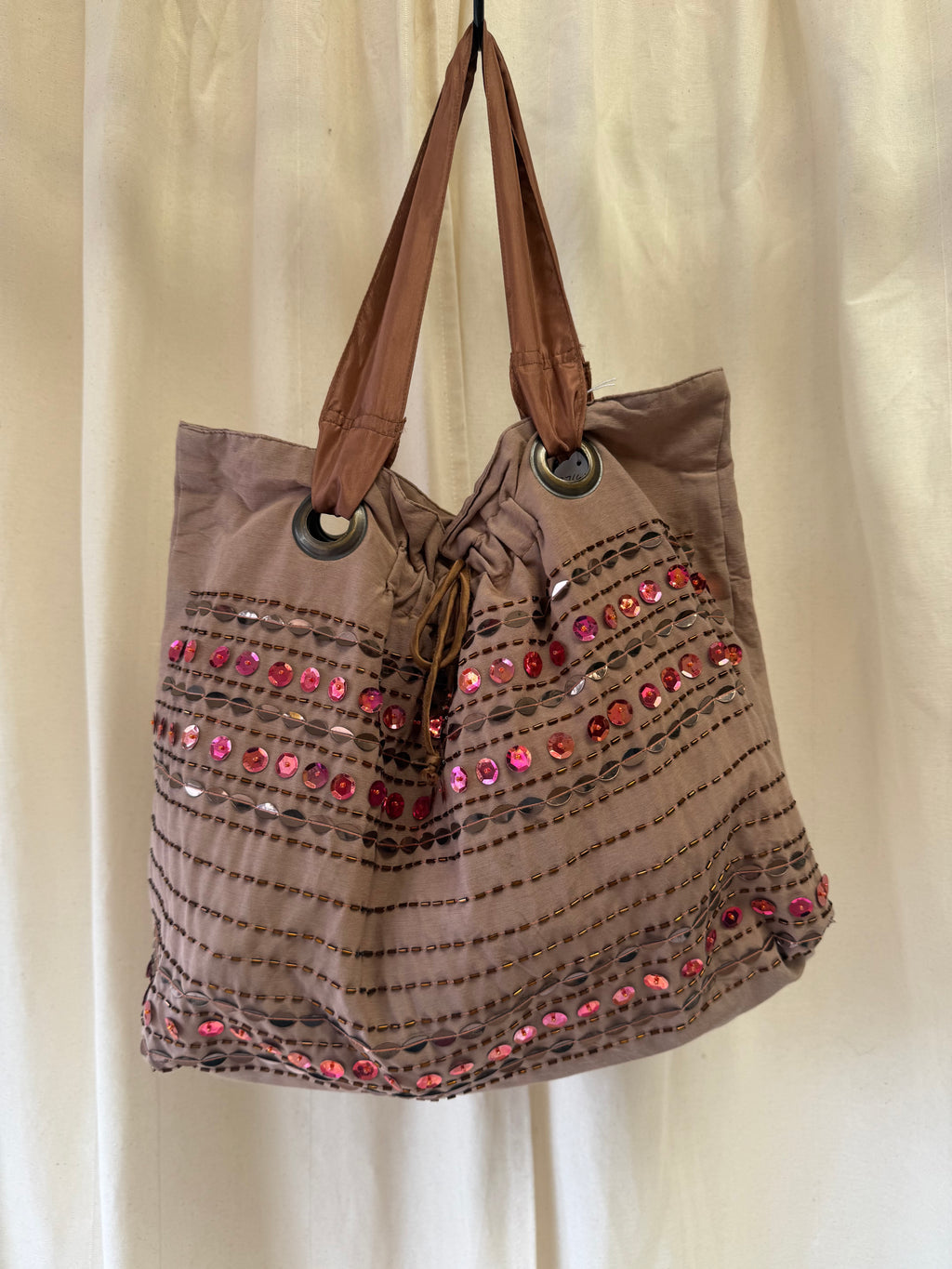 Fabric Sequined Shoulder Bag
