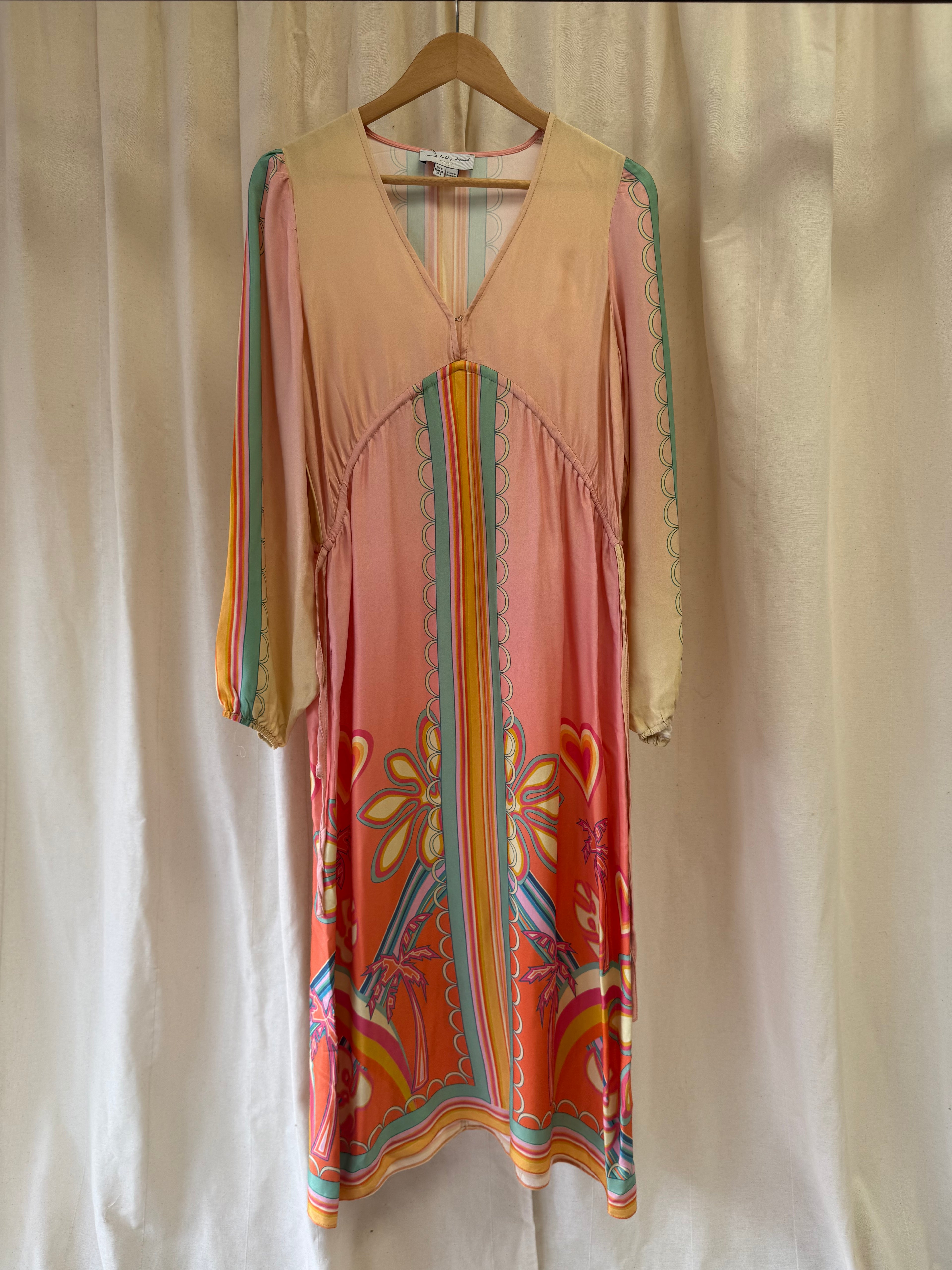 Never Fully Dressed Plunge Midaxi Dress in Decorative Heart Print