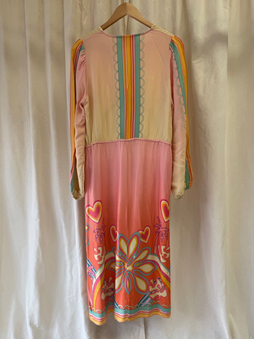 Never Fully Dressed Plunge Midaxi Dress in Decorative Heart Print