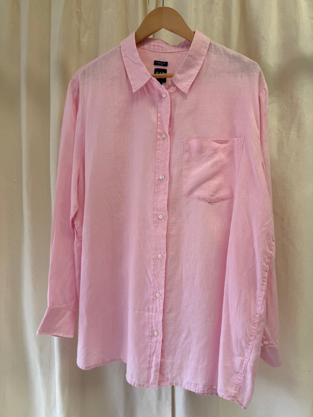 Gap Light Pink Linen Boyfriend Shirt