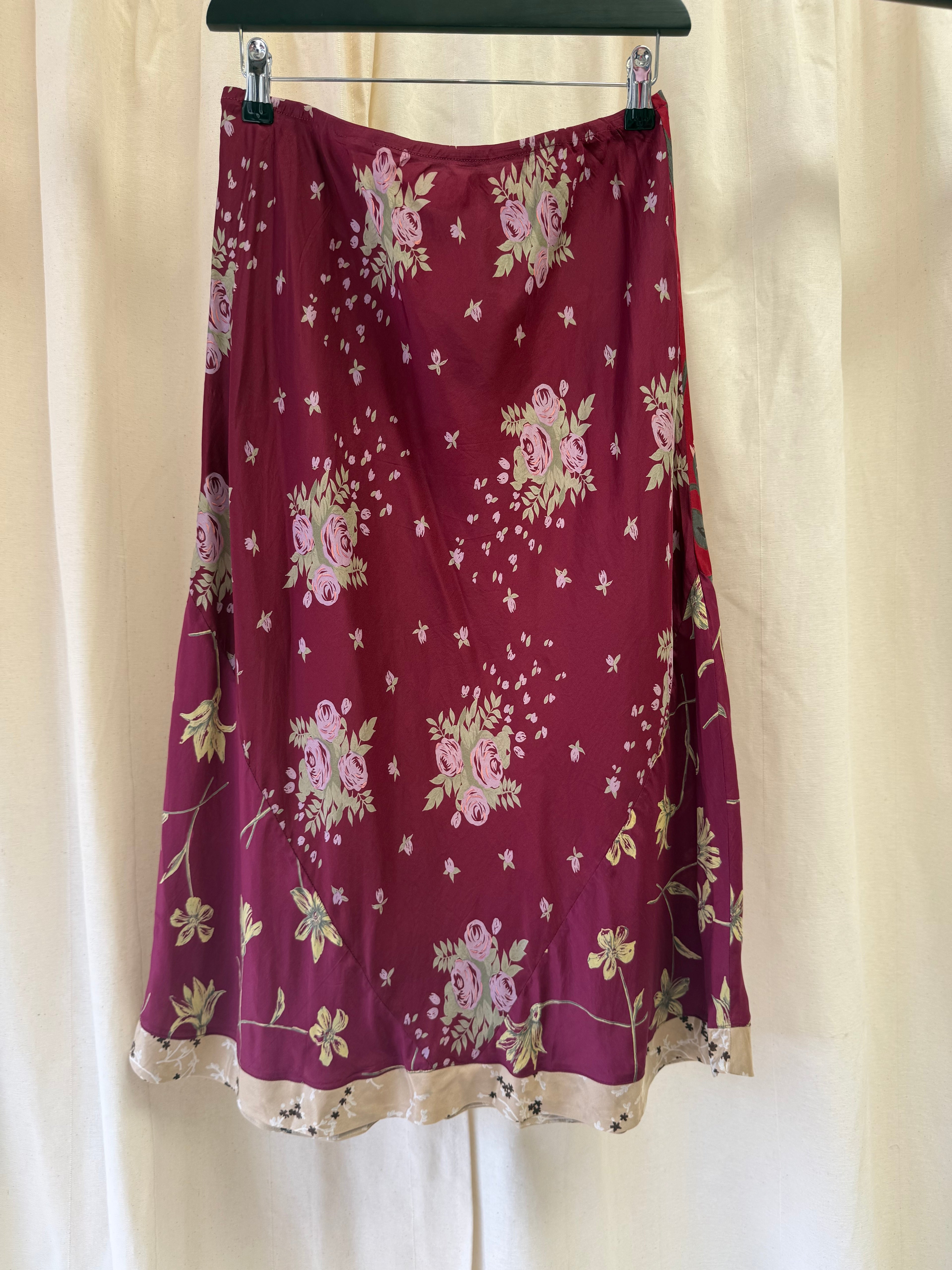 Jigsaw Floral Silk Skirt