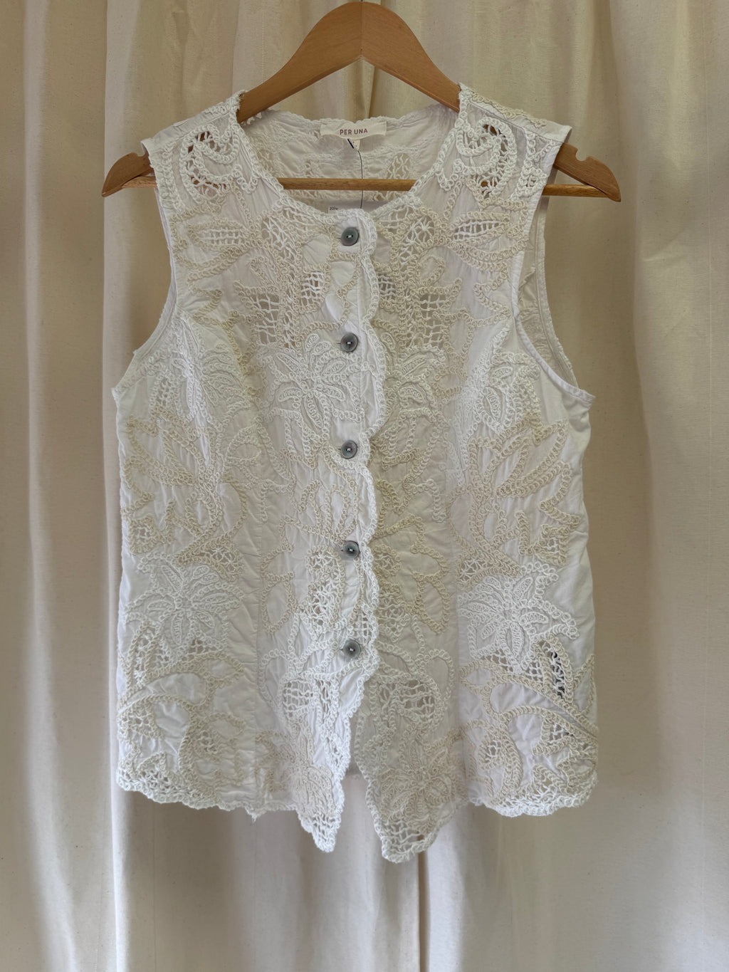 Per Una Pure Cotton Broderie Waistcoat