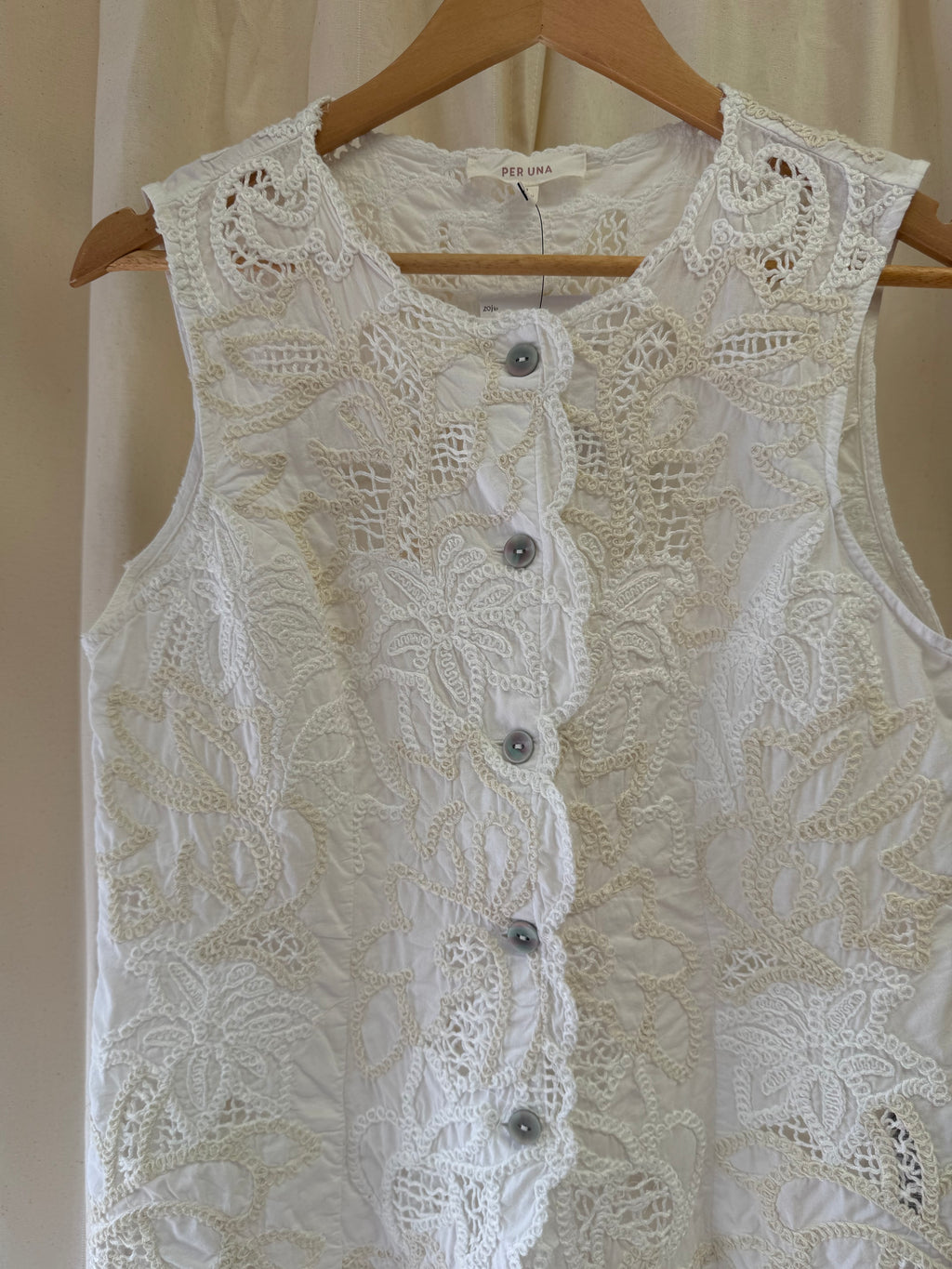 Per Una Pure Cotton Broderie Waistcoat