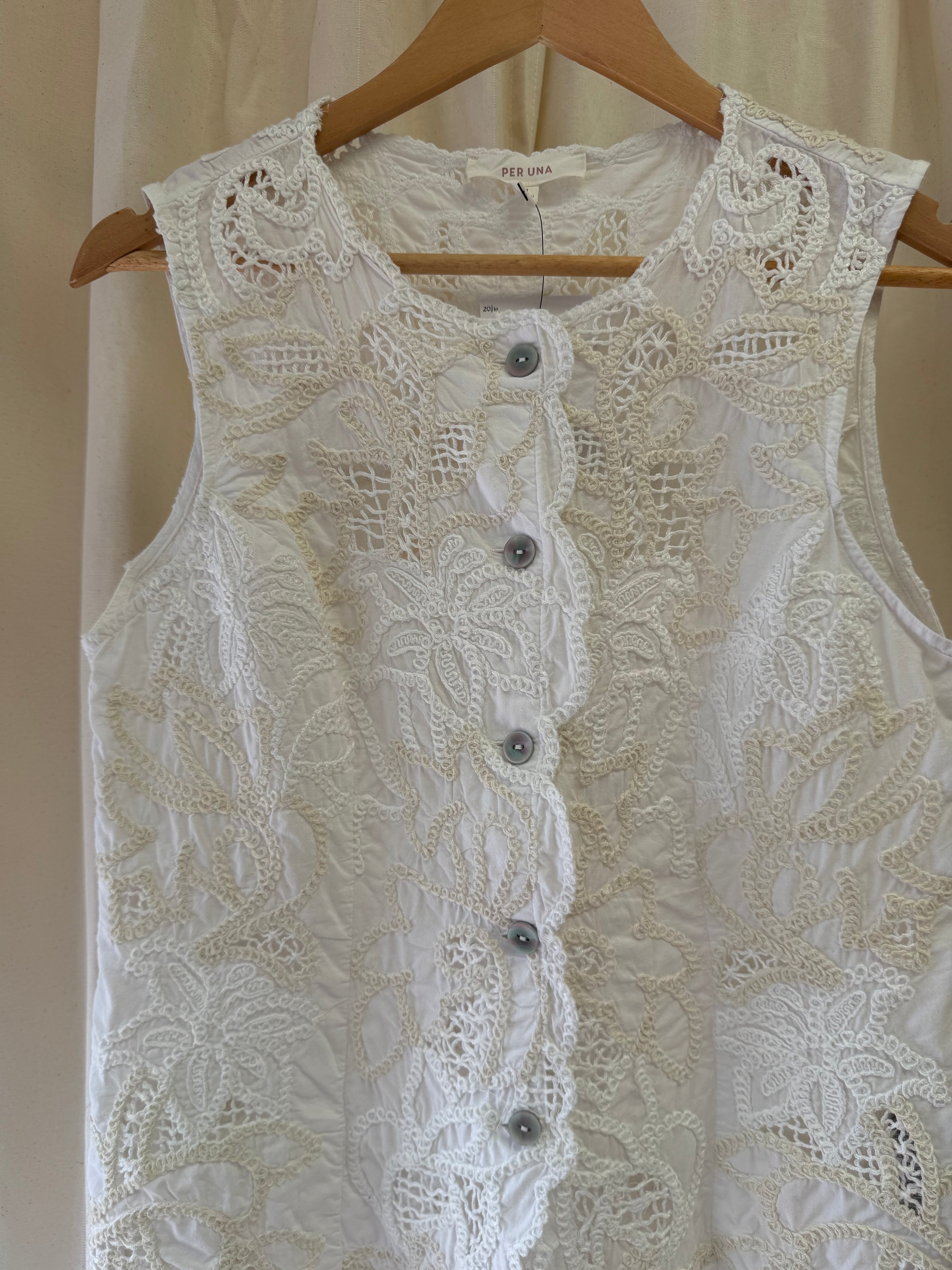 Per Una Pure Cotton Broderie Waistcoat