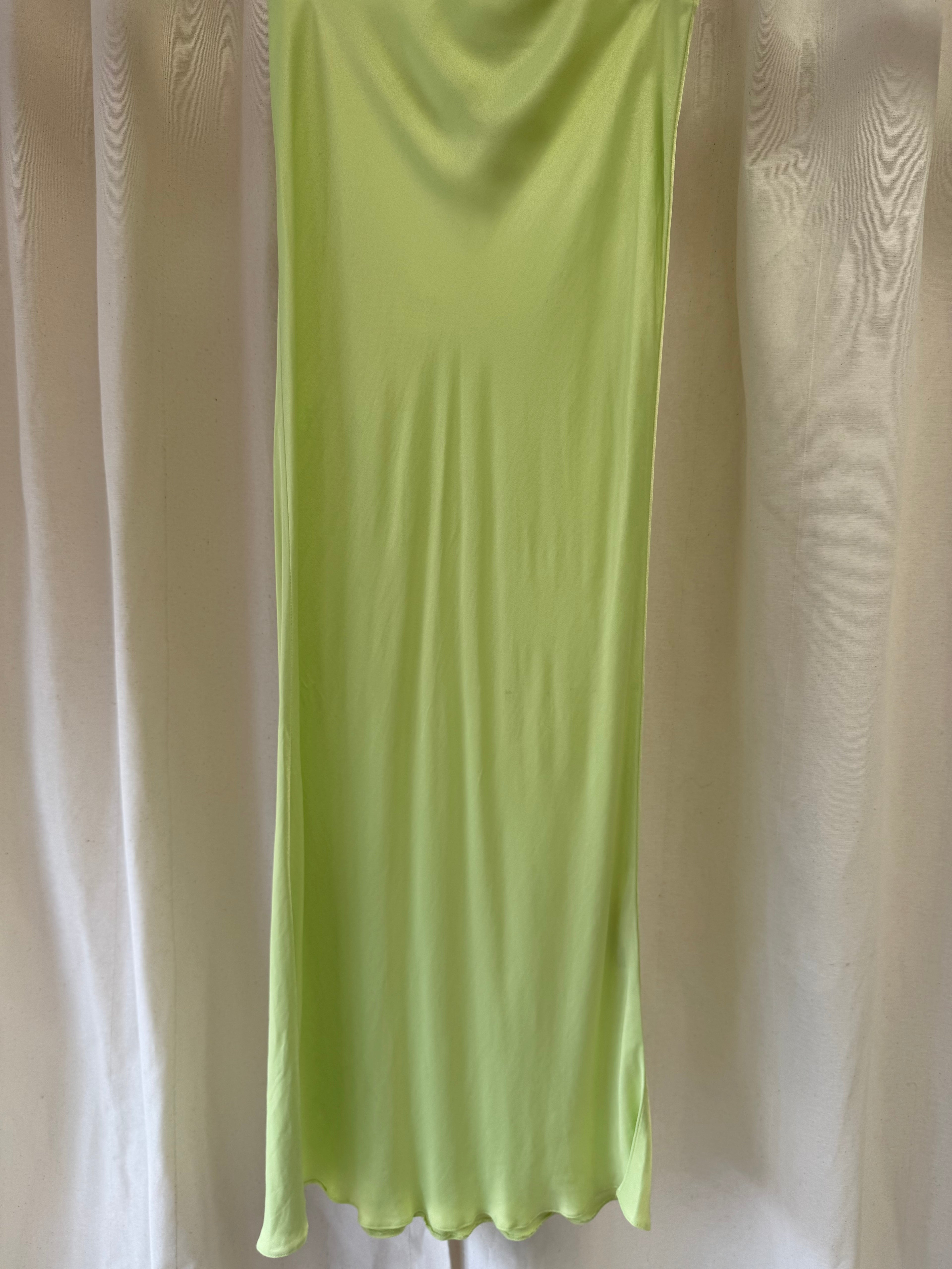 Nobody's Child Lime Green Satin Skirt