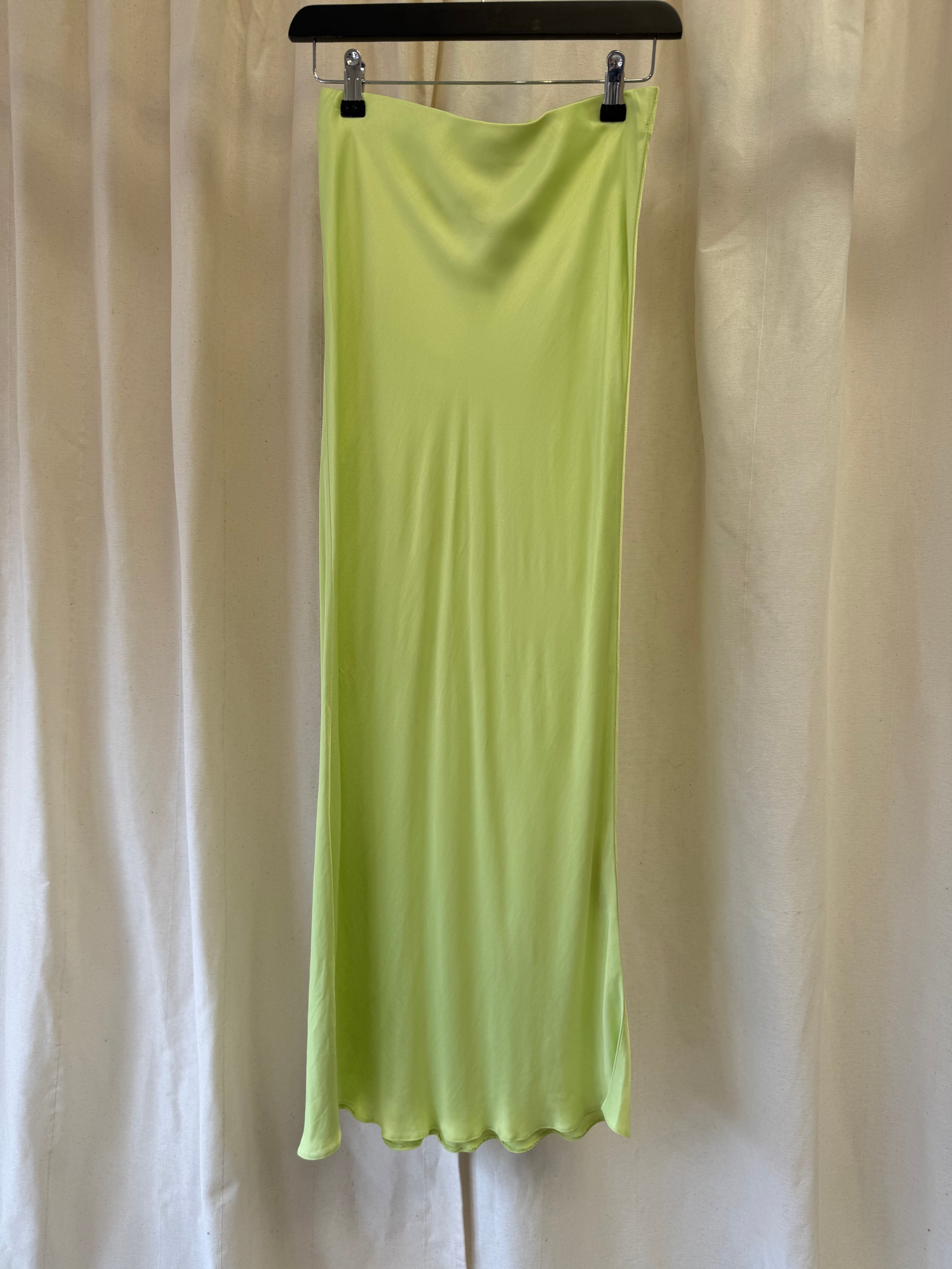 Nobody's Child Lime Green Satin Skirt