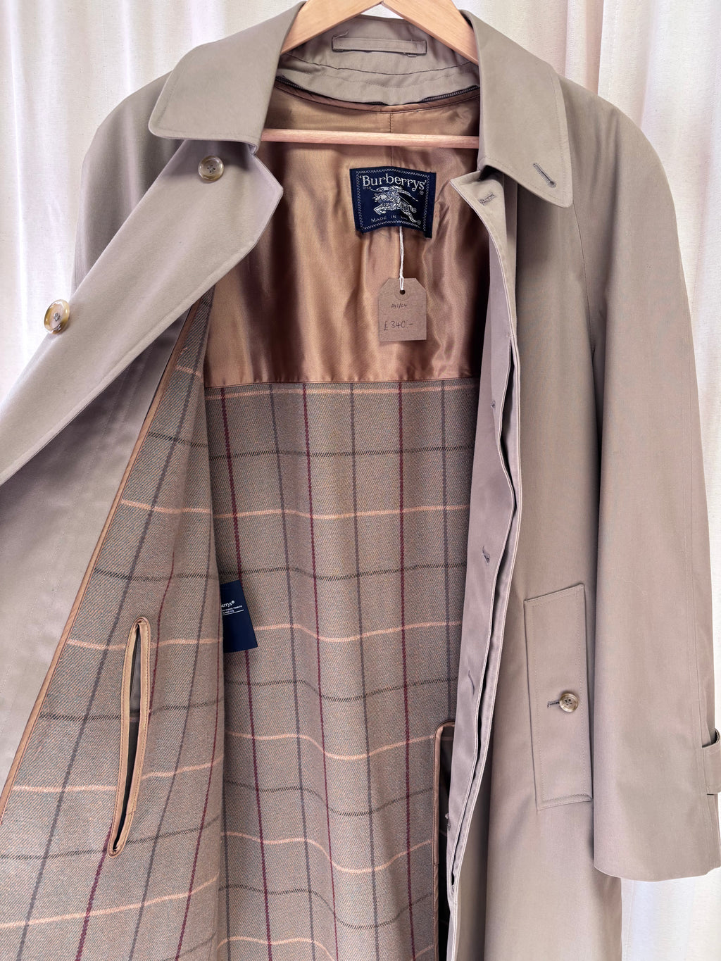 Burberry wool lining trench coat in camel