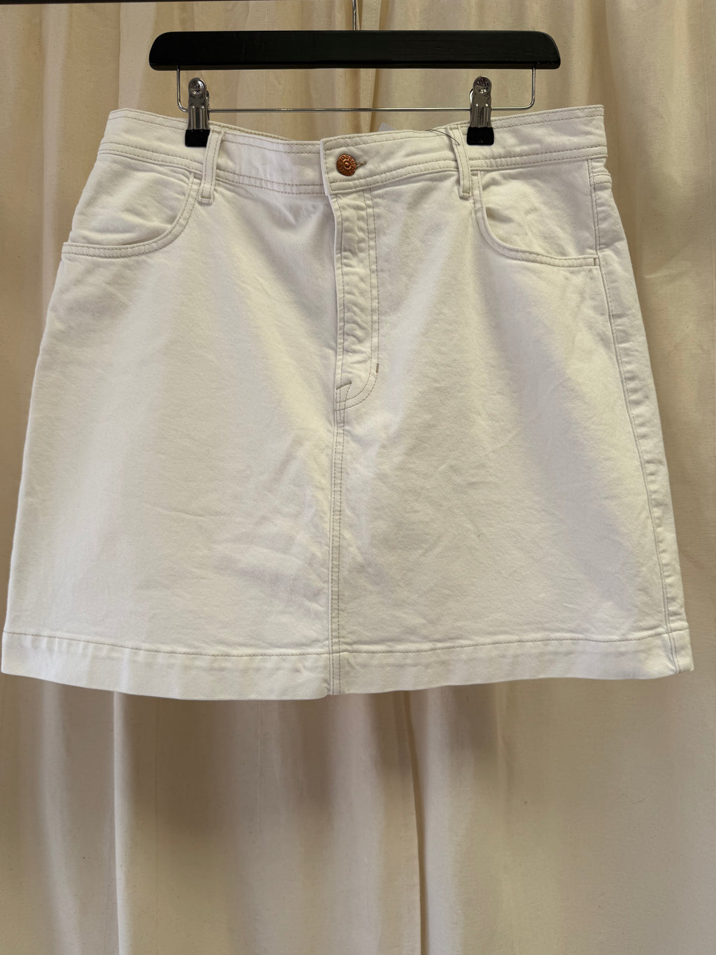 Boden White Denim Mini Skirt