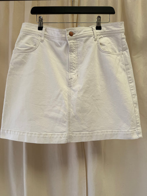Boden White Denim Mini Skirt
