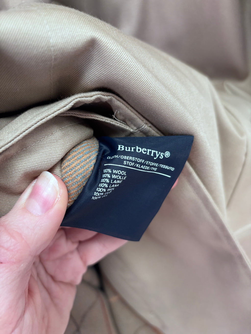 Burberry wool lining trench coat in camel