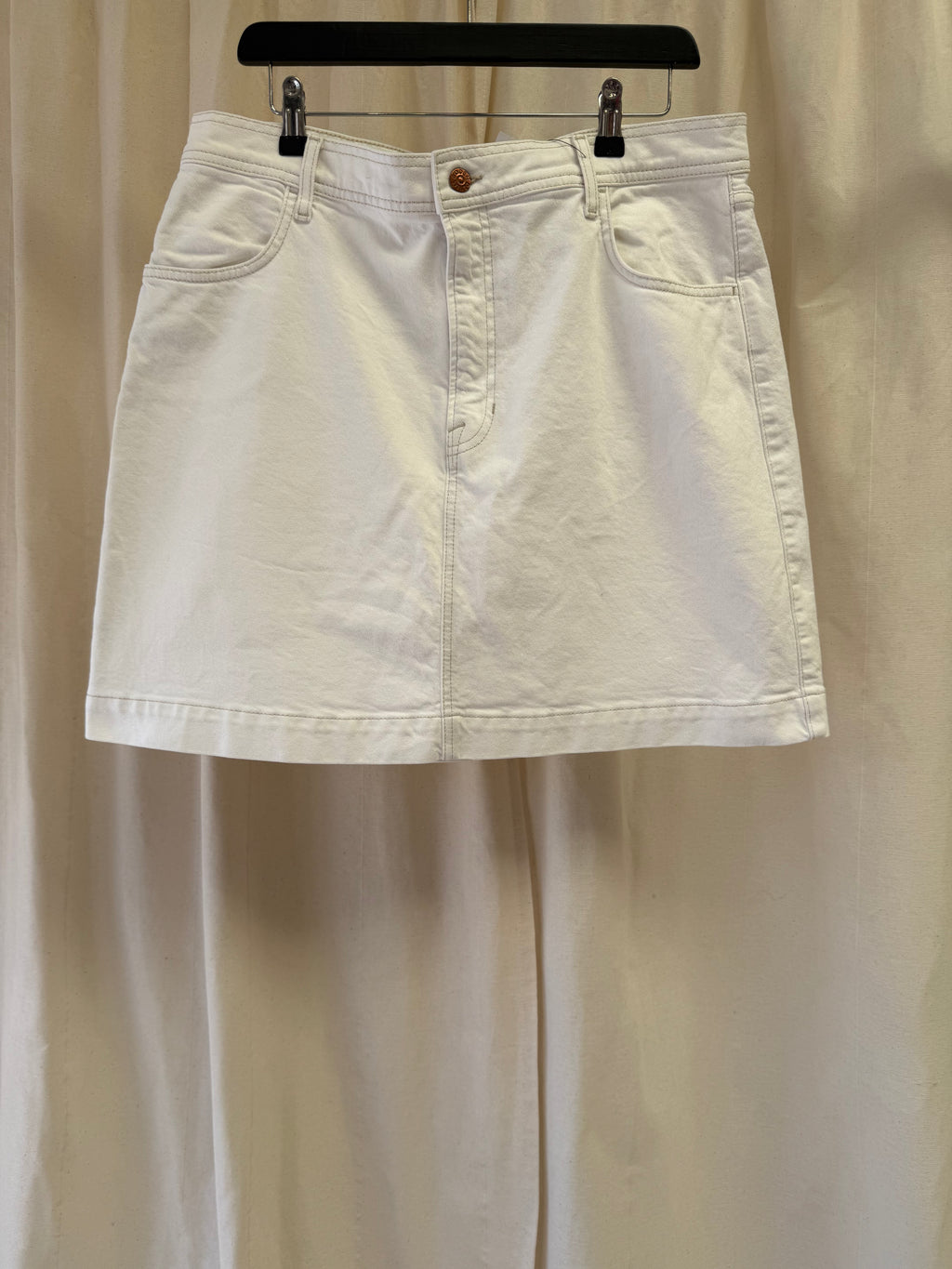 Boden White Denim Mini Skirt