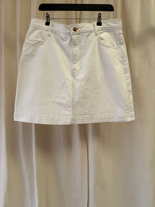 Boden White Denim Mini Skirt