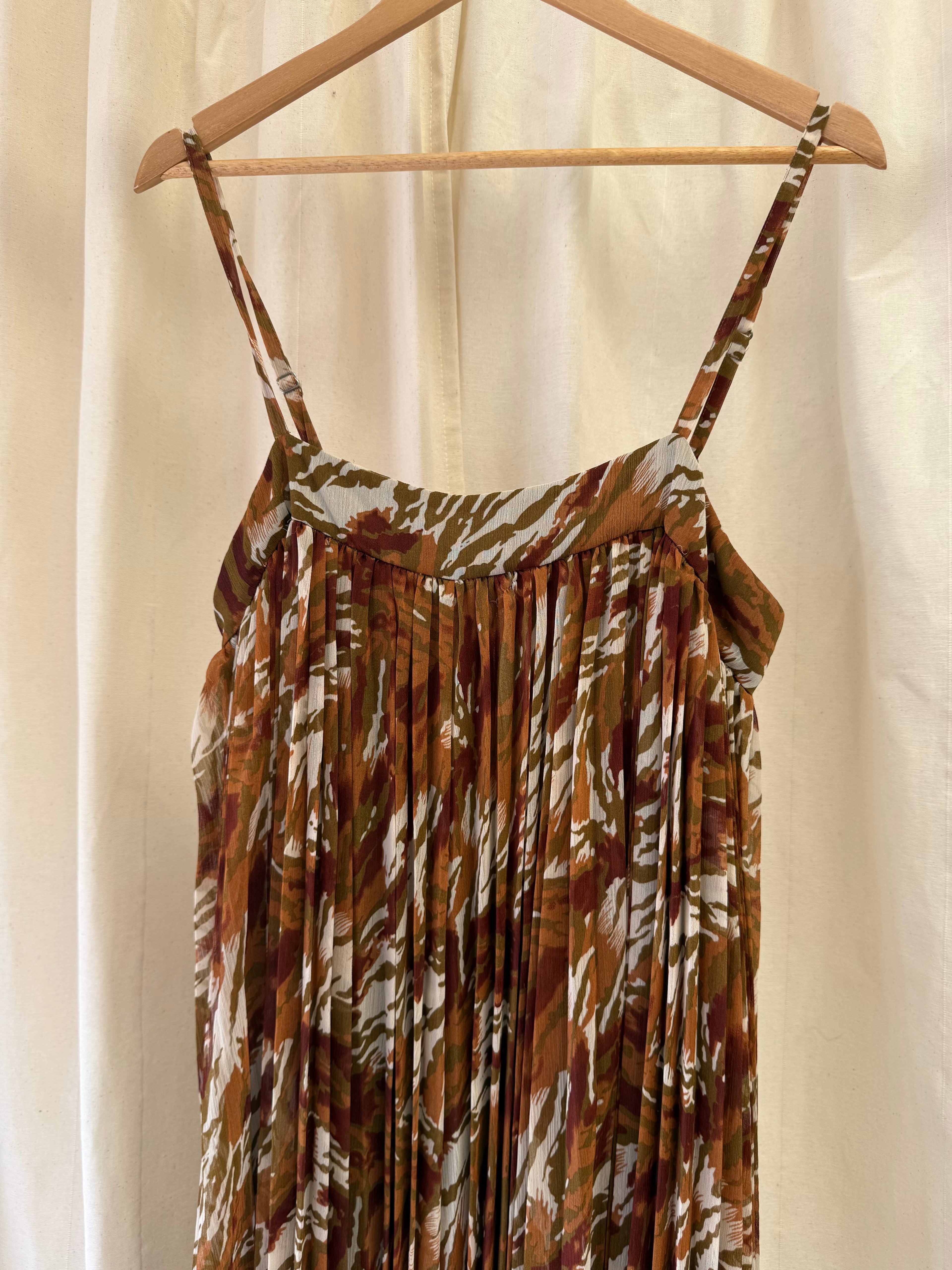 Whistles Brown Print Strap Maxi Dress