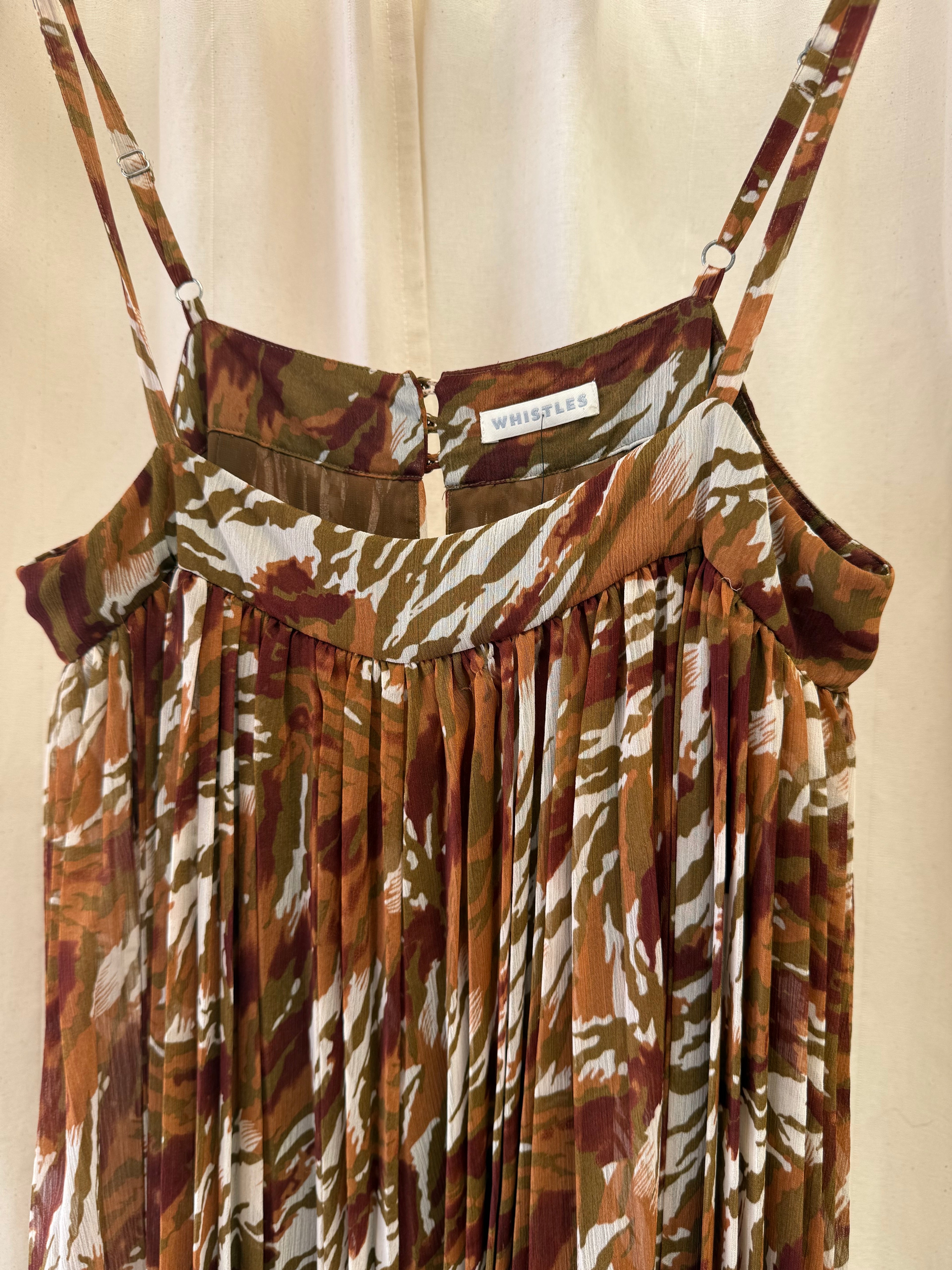 Whistles Brown Print Strap Maxi Dress