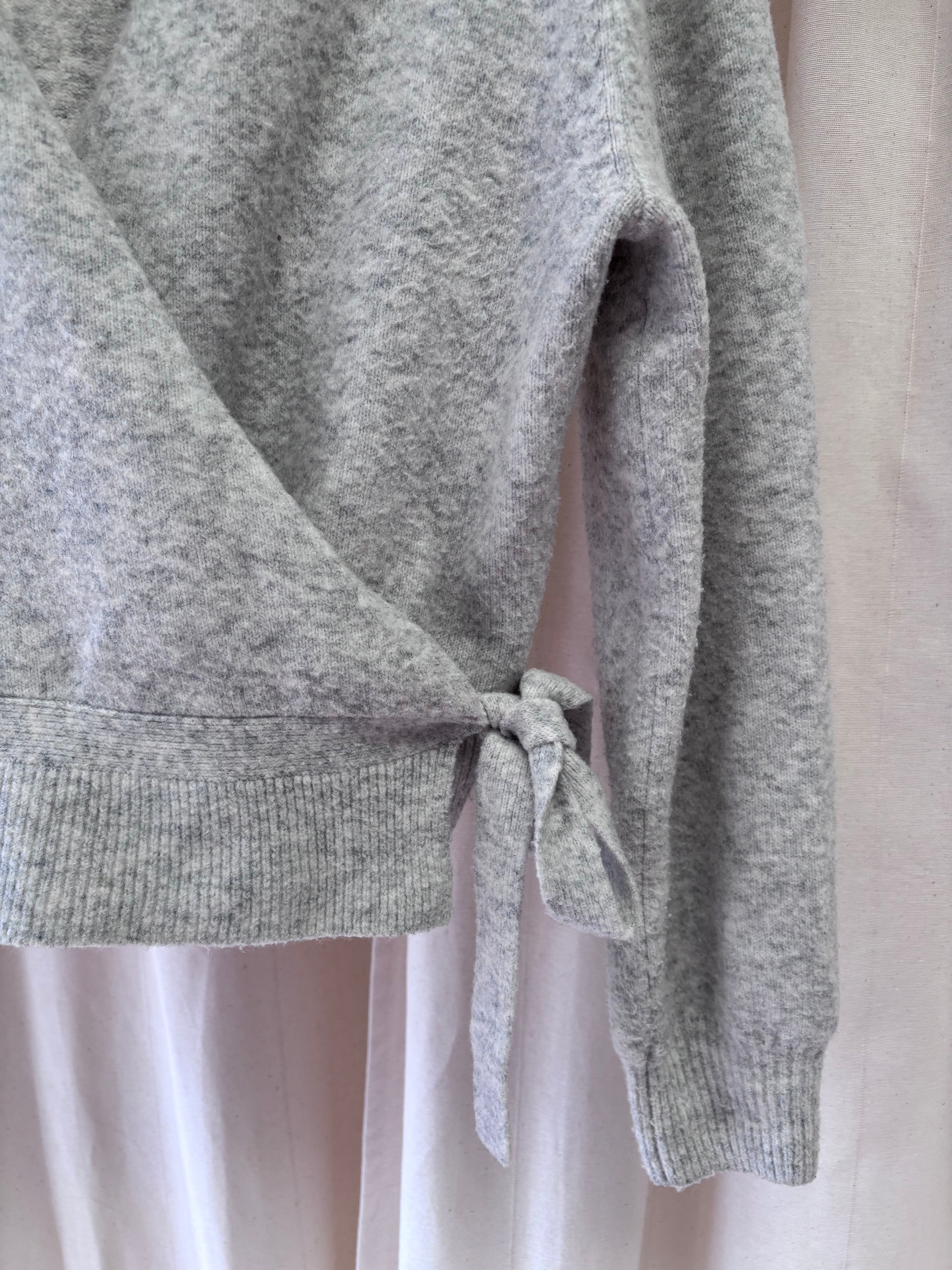 & Other Stories knit ballet style wrap cardigan in grey