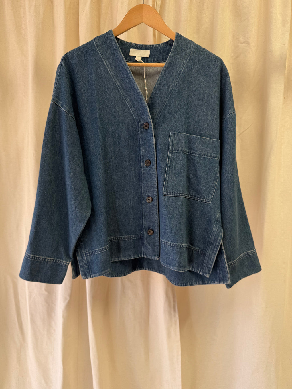 COS V Neck Denim Shirt