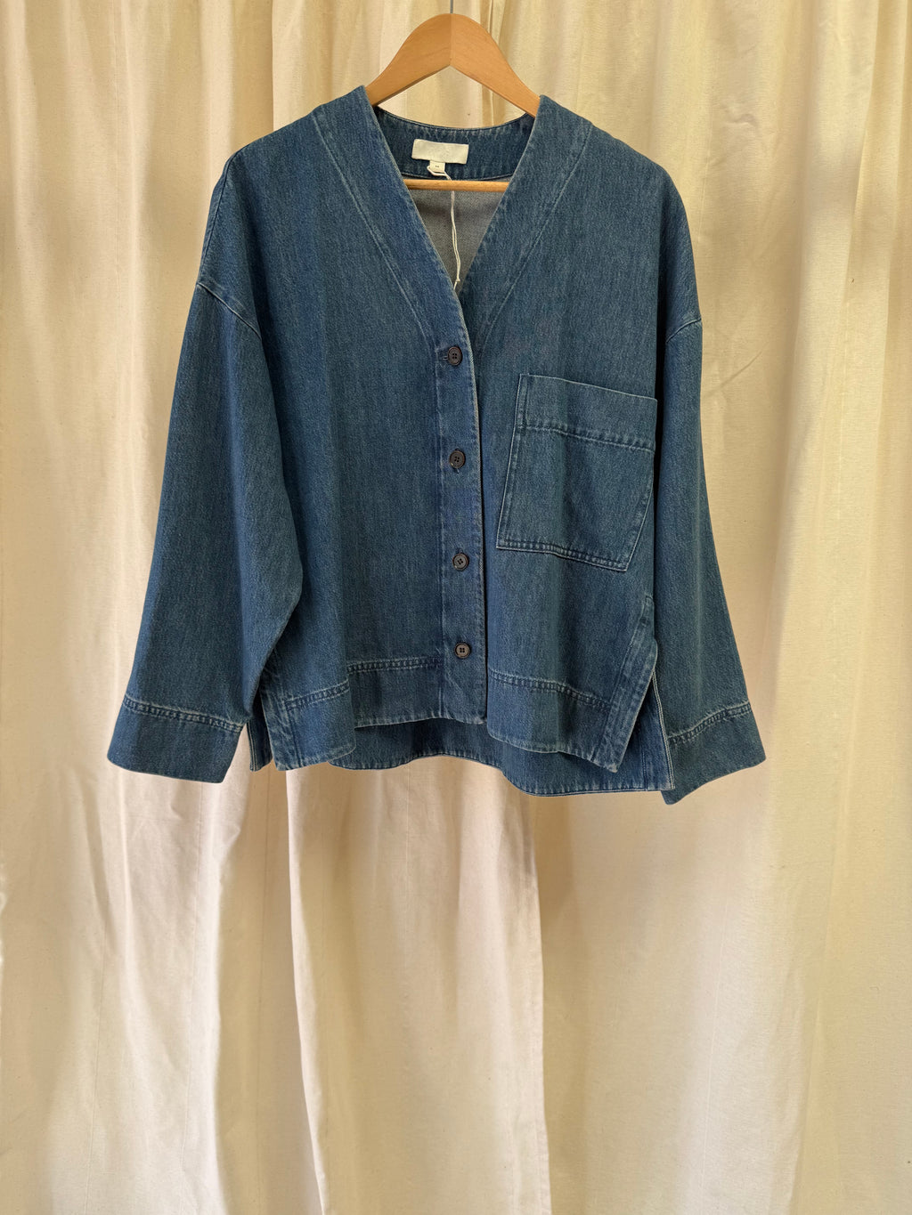 COS V Neck Denim Shirt