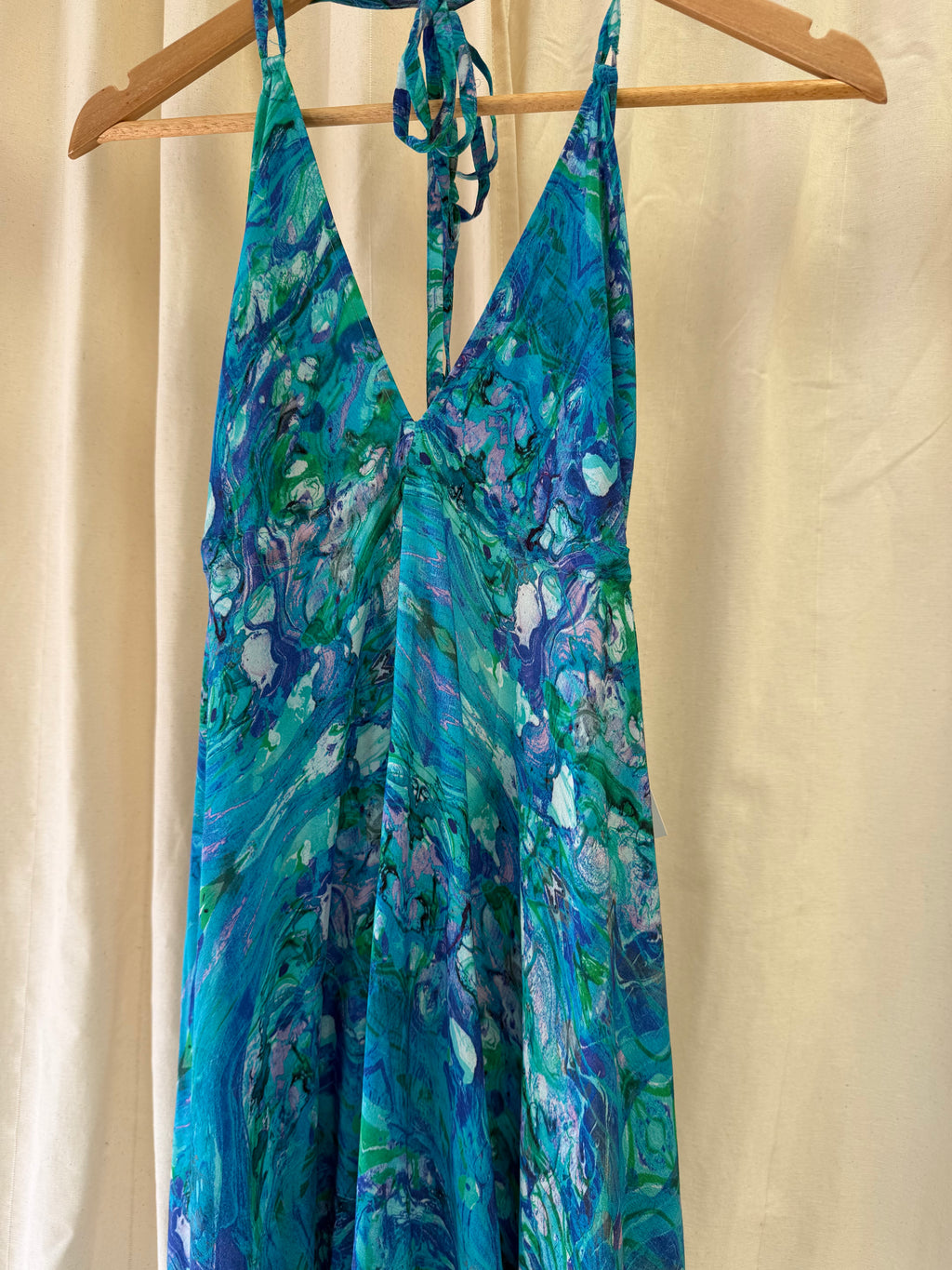 Sophia Alexia Turquoise Glow Silk Mini Ibiza Dress