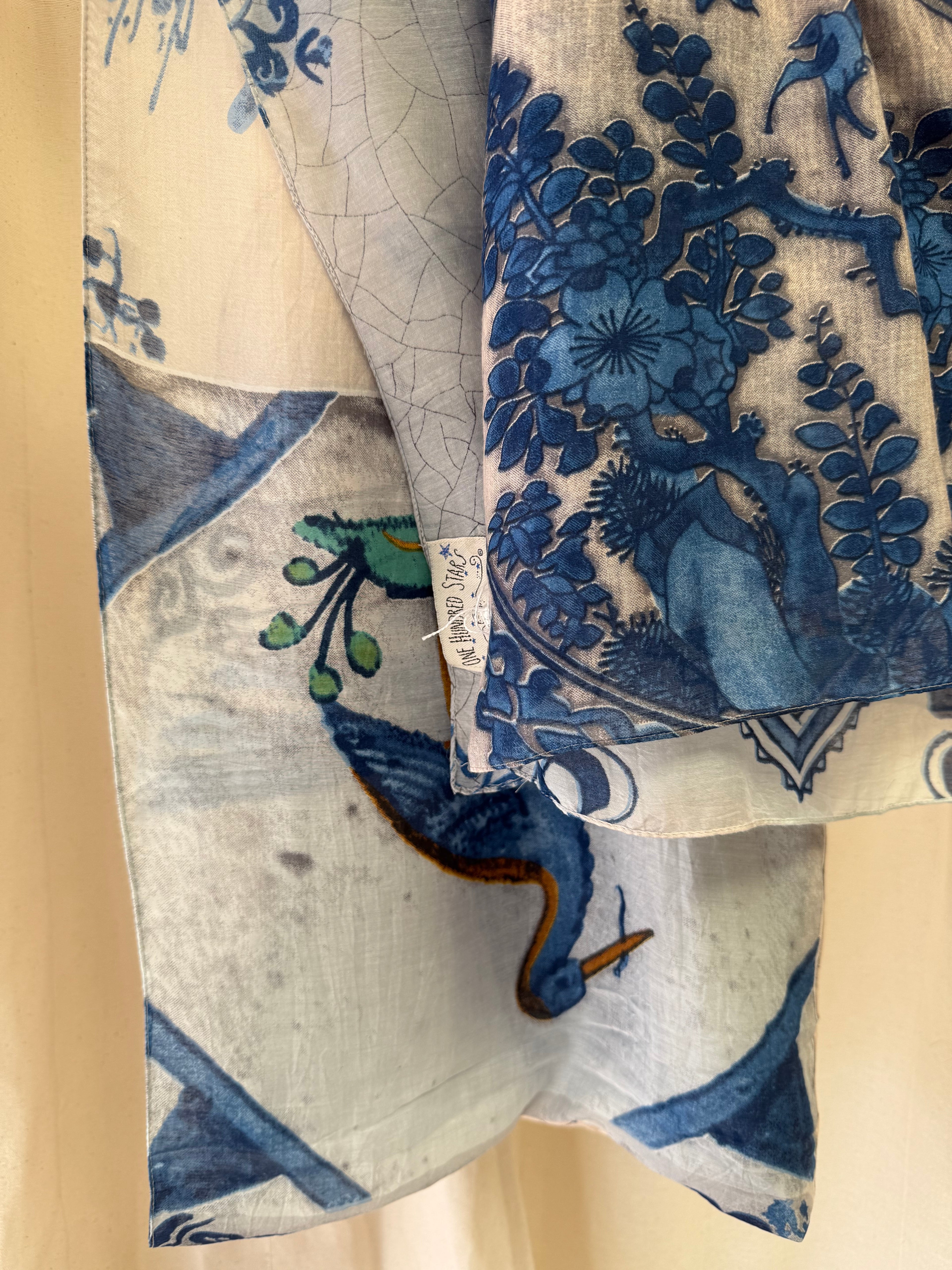 One Hundred Stars Blue Scarf