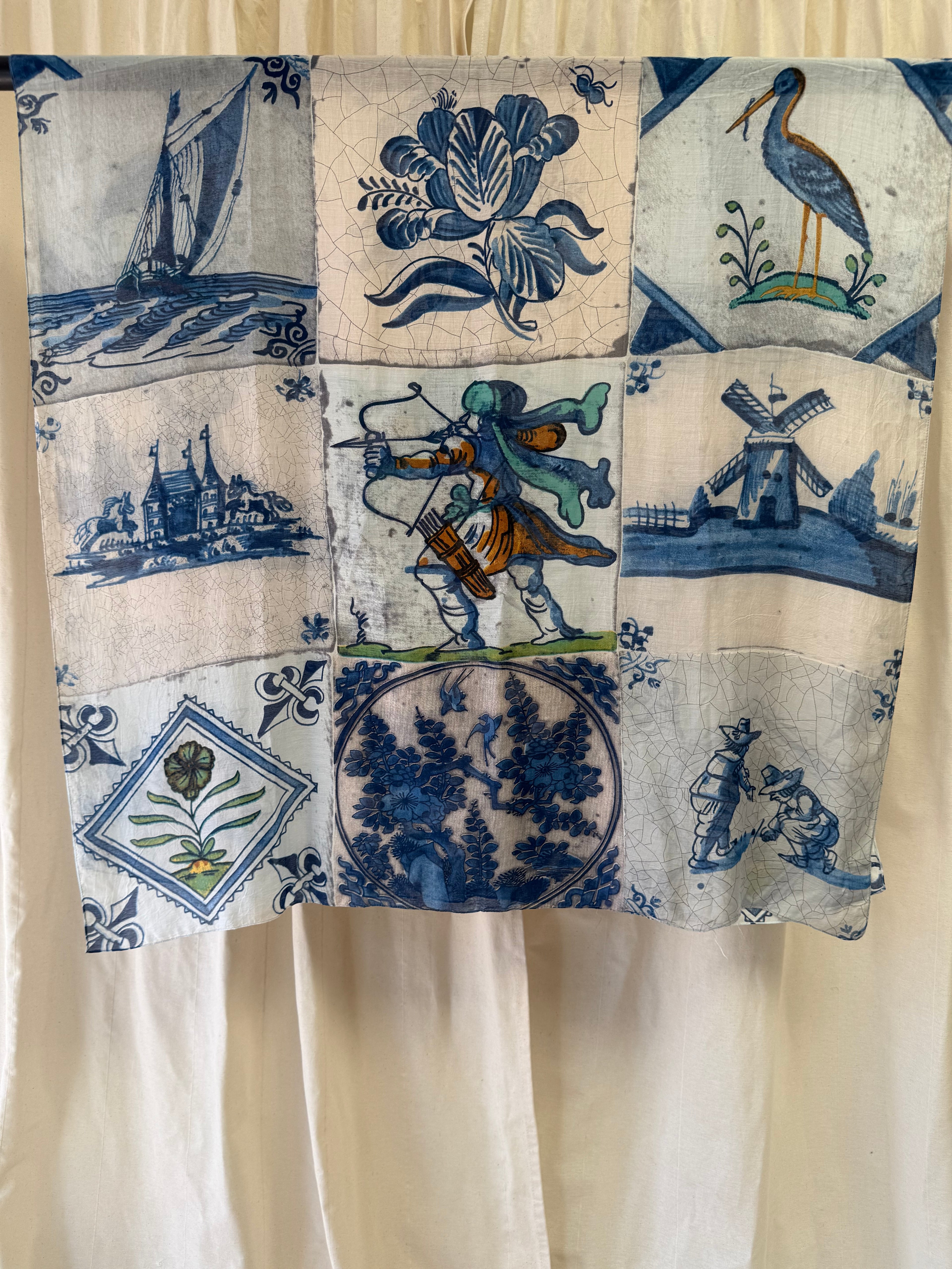 One Hundred Stars Blue Scarf