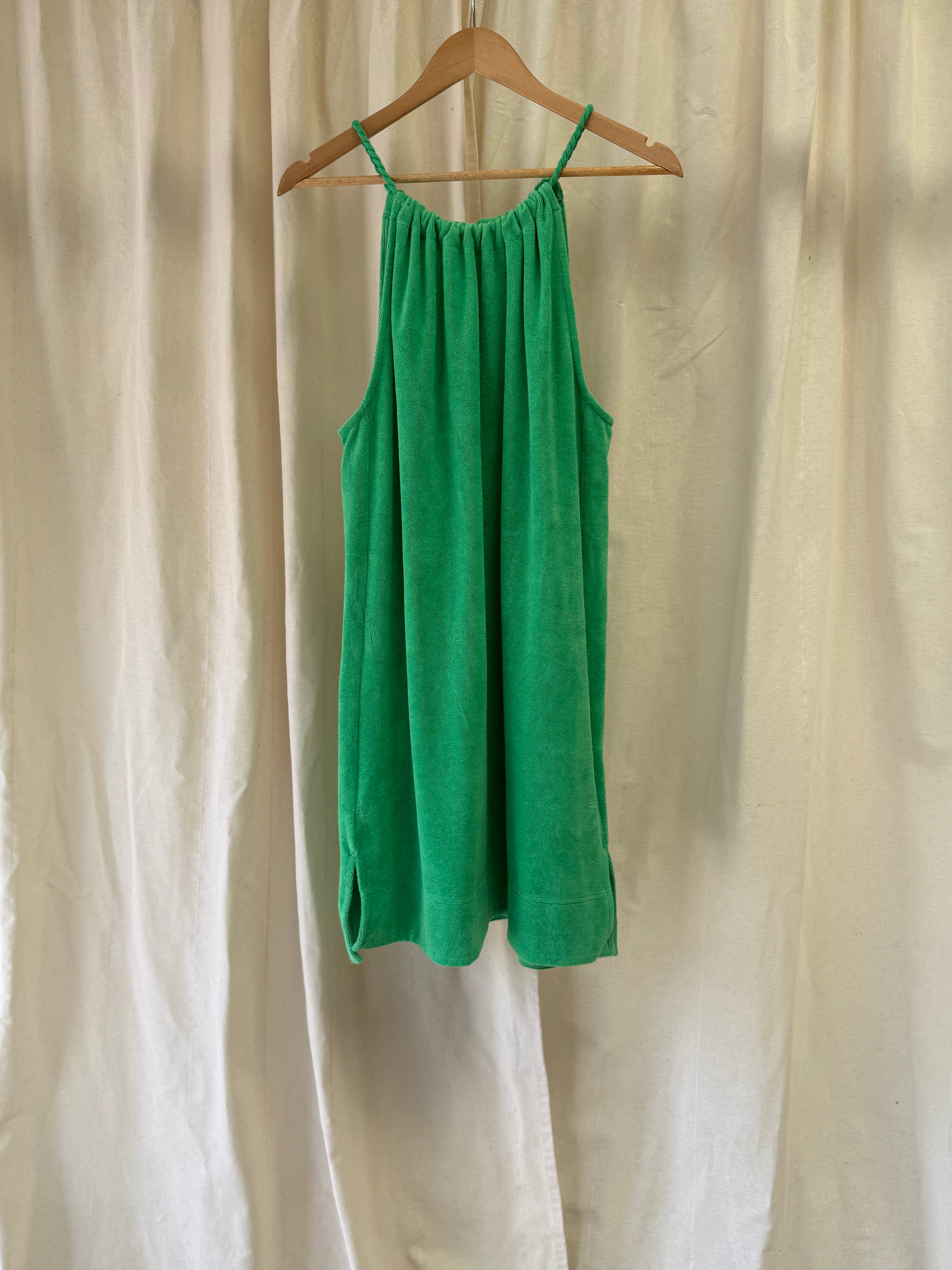 ME+EM Towelling Halterneck Dress in Green