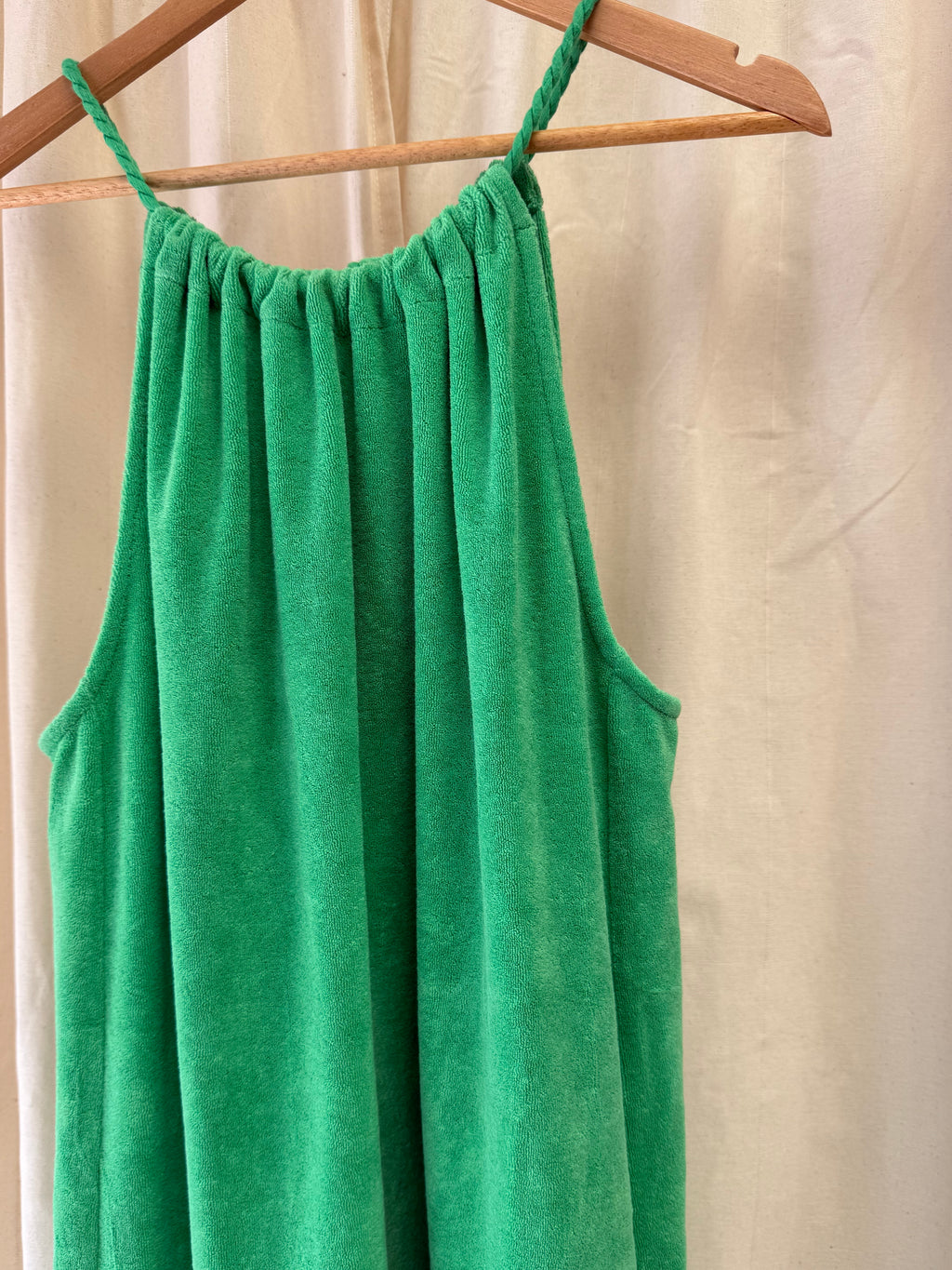 ME+EM Towelling Halterneck Dress in Green