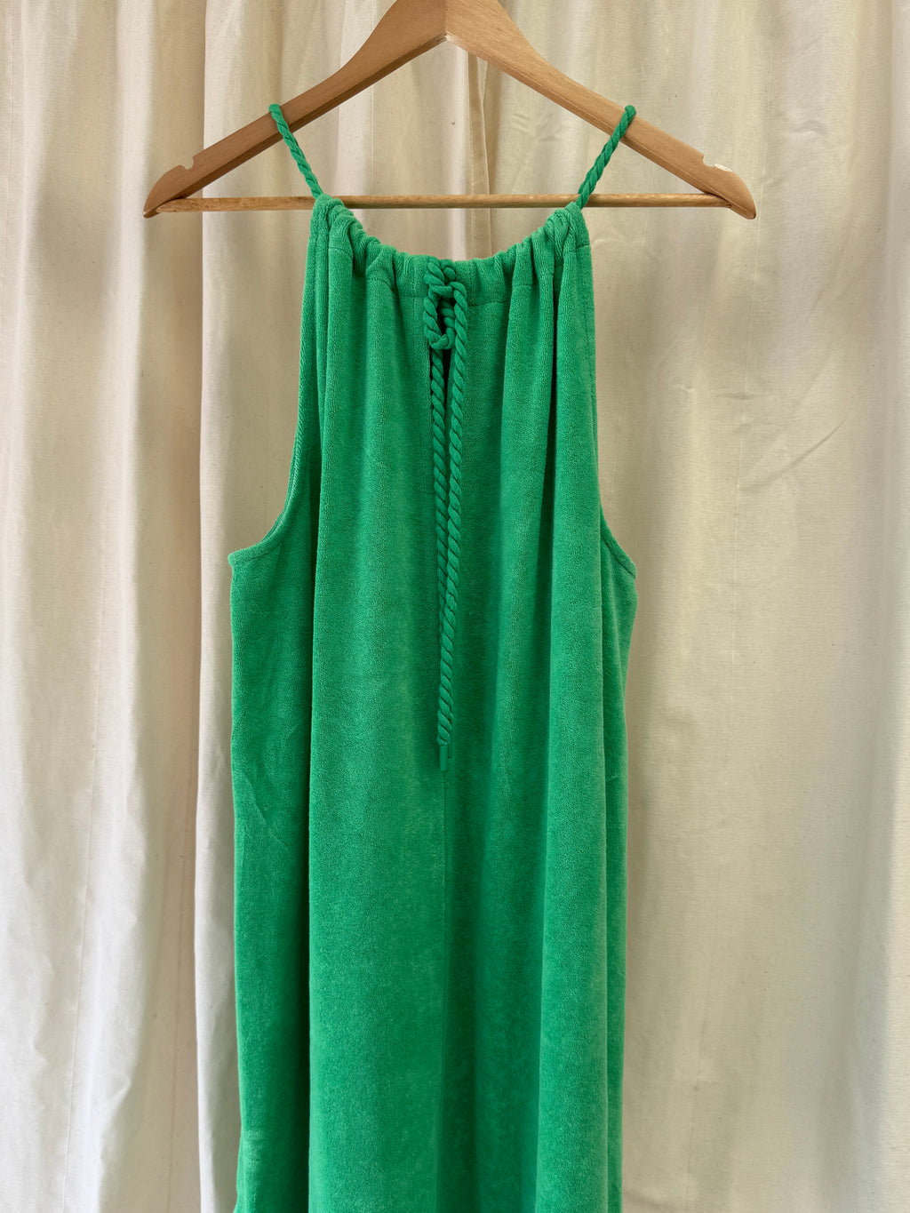 ME+EM Towelling Halterneck Dress in Green