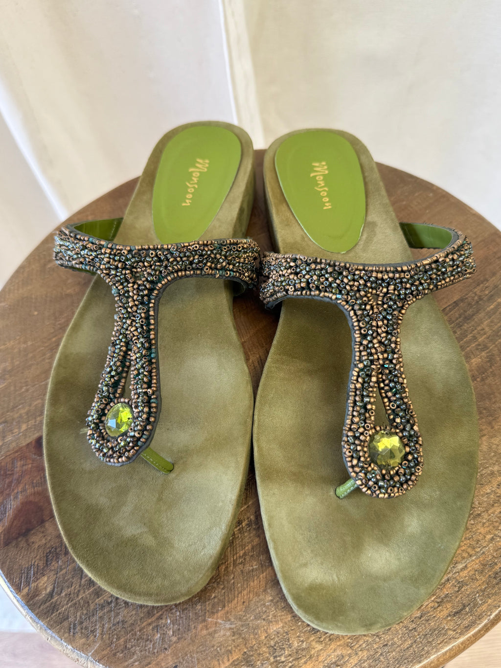 Monsoon Beaded Green Sandals