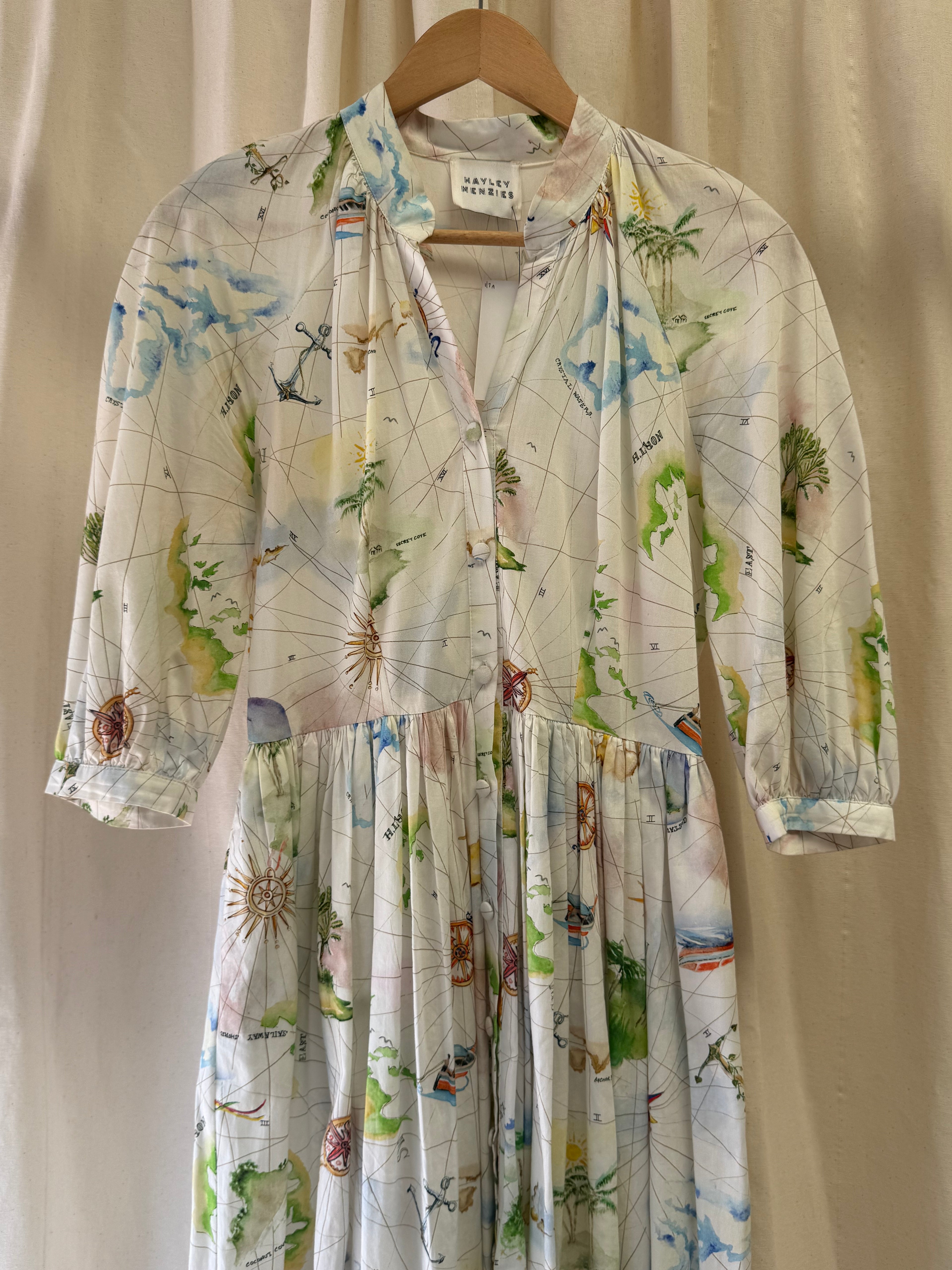 Hayley Menzies Paradise Found Organic Cotton Midi Volume Shirt Dress