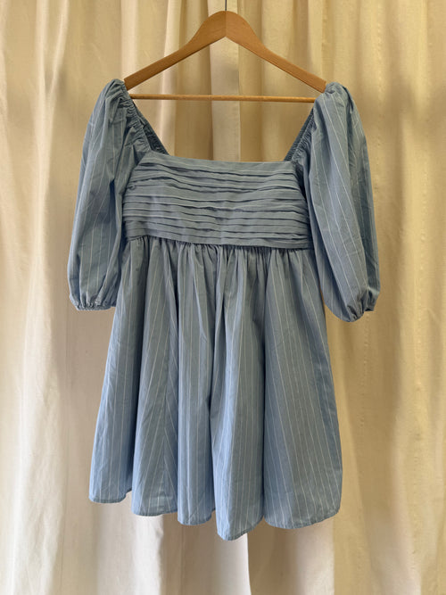 Abercrombie & Fitch Emerson Poplin Puff Sleeve Mini Dress