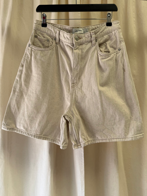 & Other Stories High Rise Denim Shorts in Beige