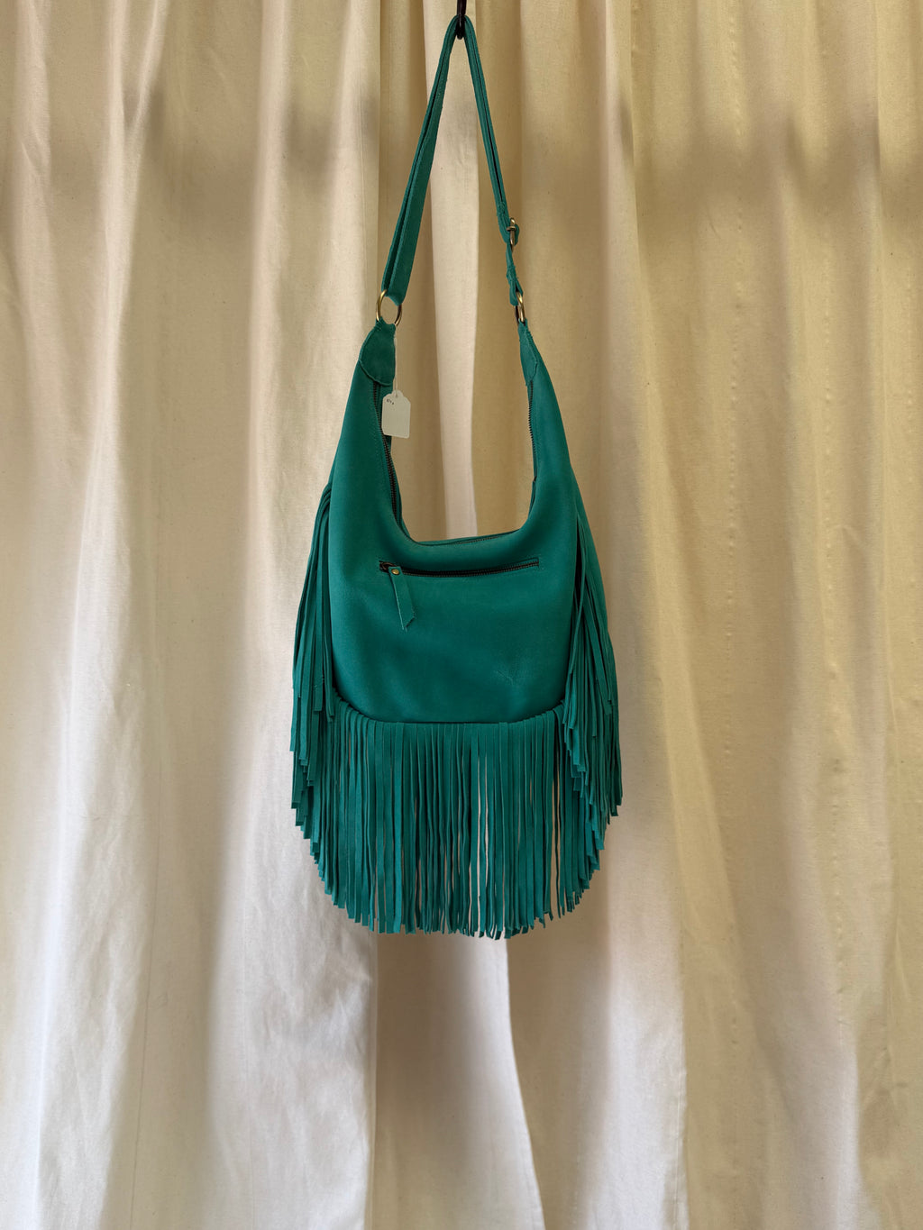 Turquoise Suede Bohemian Shoulder Bag
