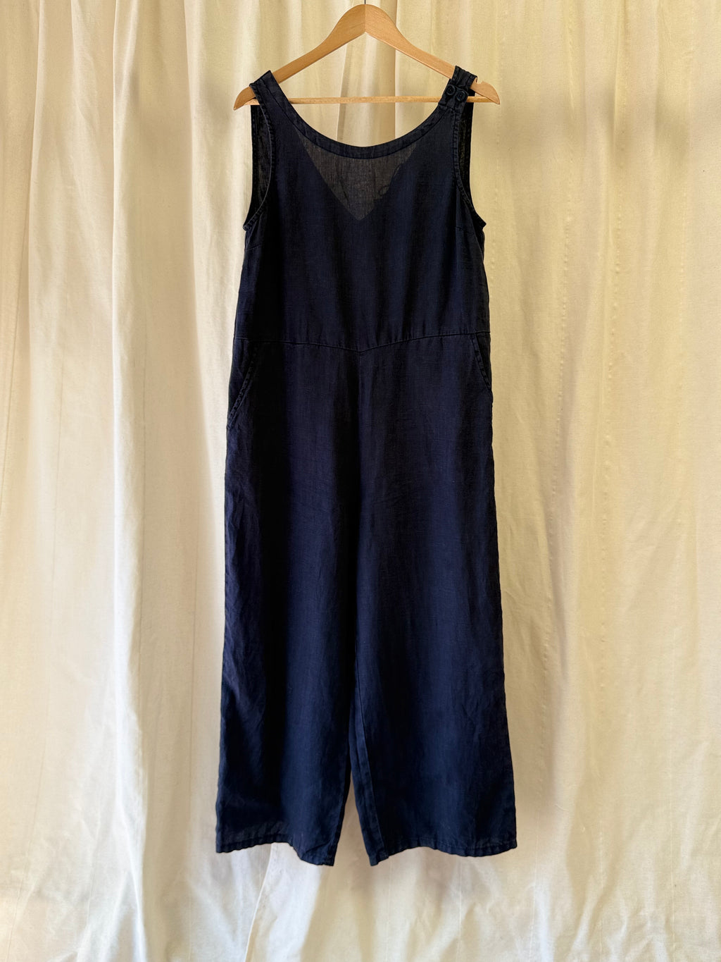 Seasalt Cornwall Salt Air Linen Jumpsuit in Navy