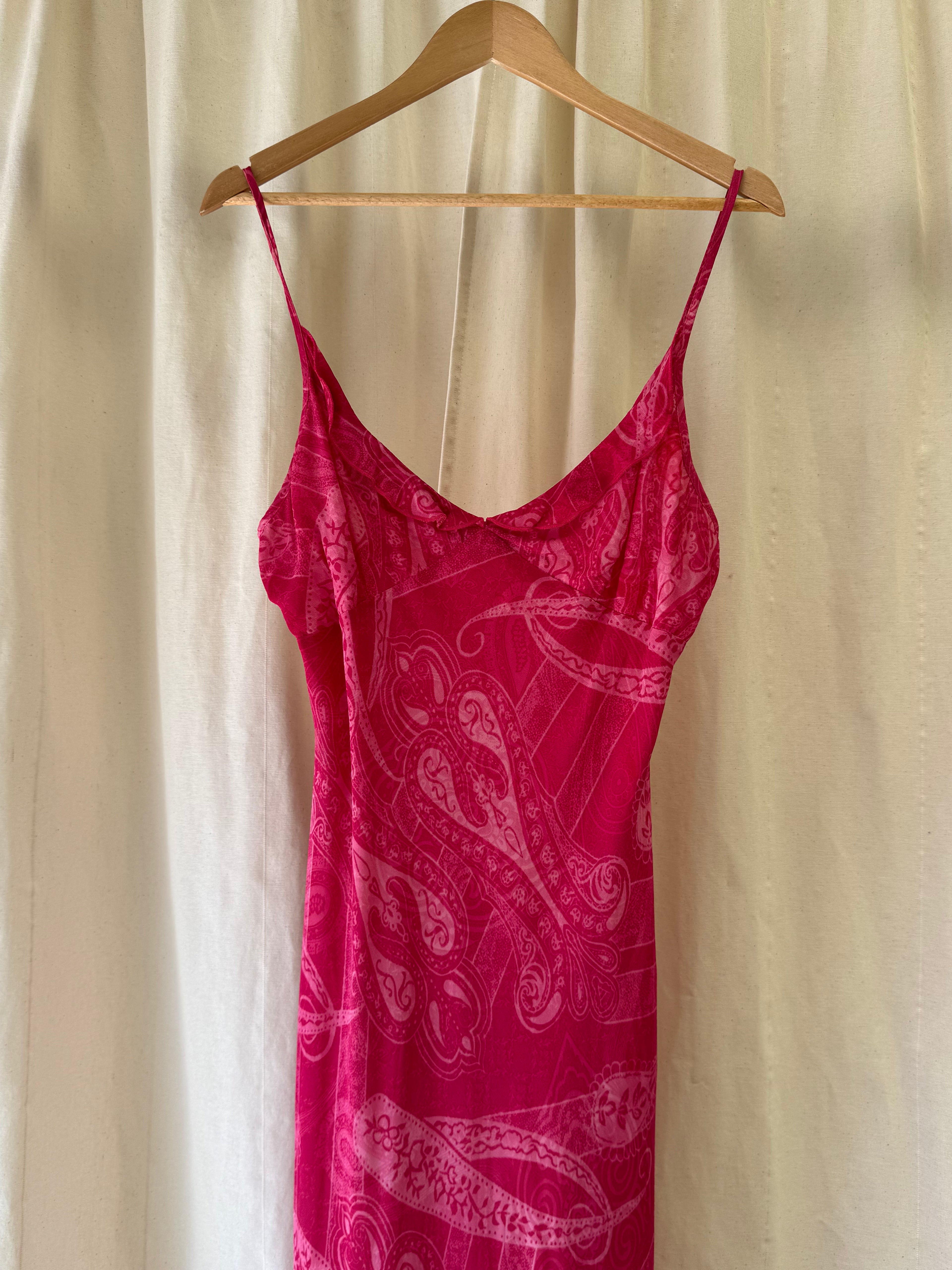 Jasper Conran Pink Strap Midi Dress with Ruffled Hem
