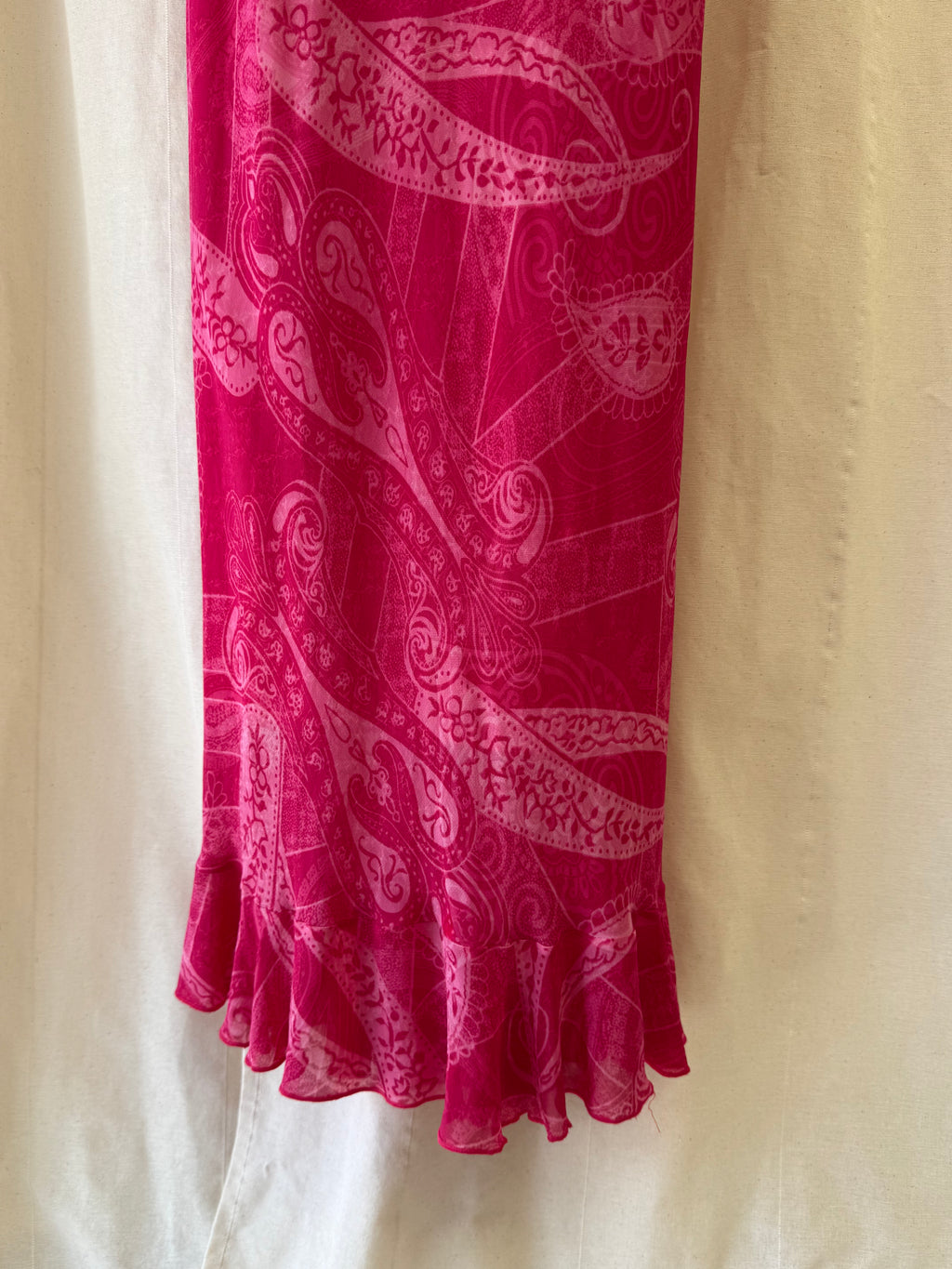 Jasper Conran Pink Strap Midi Dress with Ruffled Hem