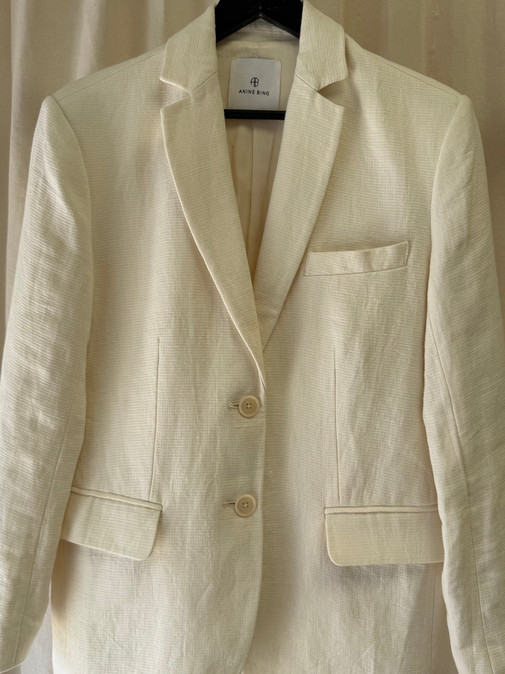 Anine Bing Quinn Oversized Linen Blazer and Matching Shorts